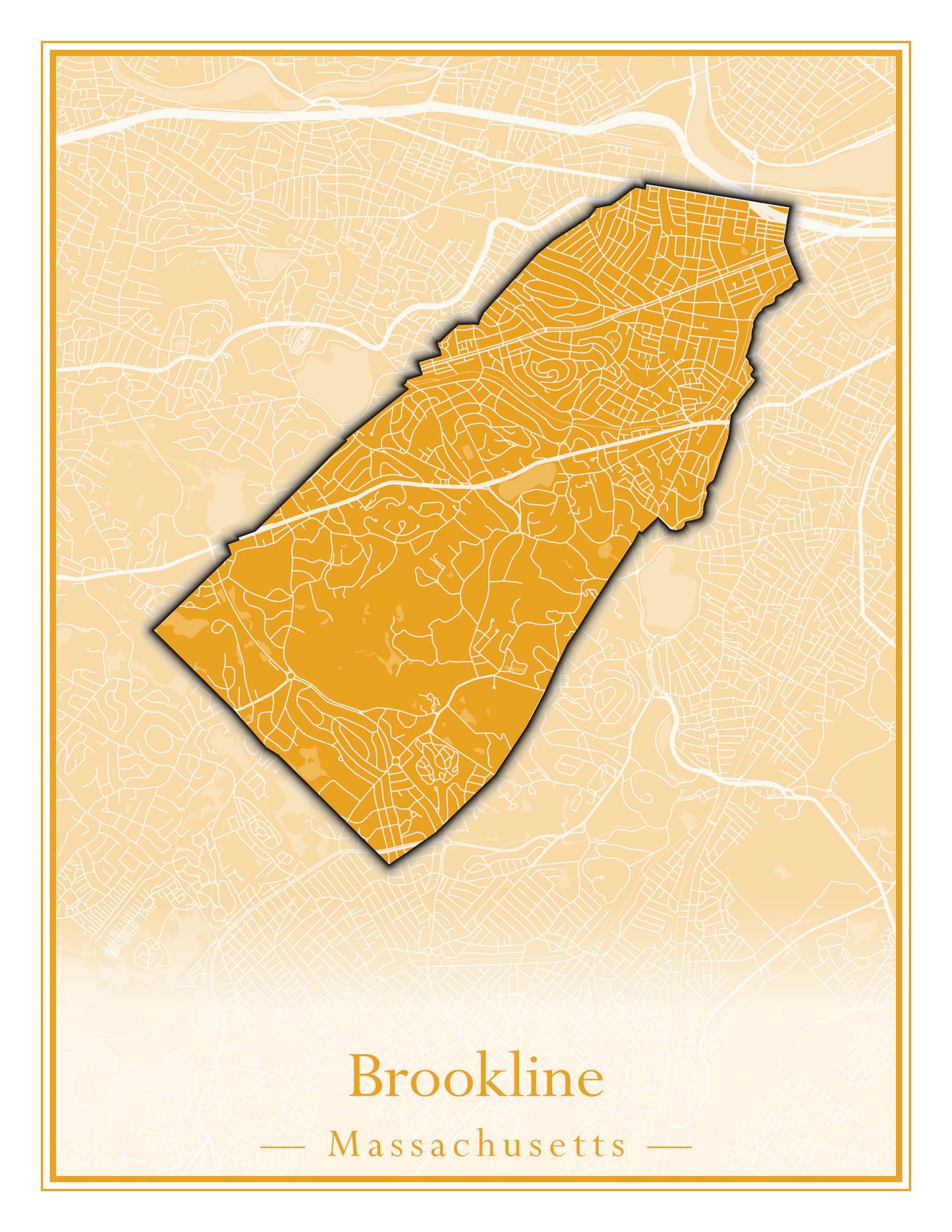 Massachusetts Towns - Street Map (Brockton - Buckland)