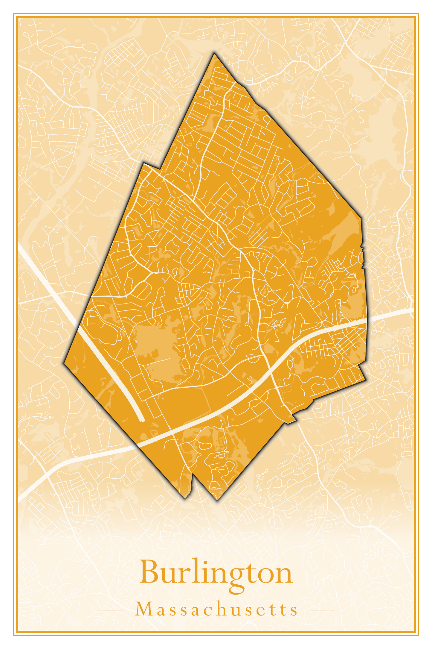 Massachusetts Towns - Street Map (Burlington - Carlisle)