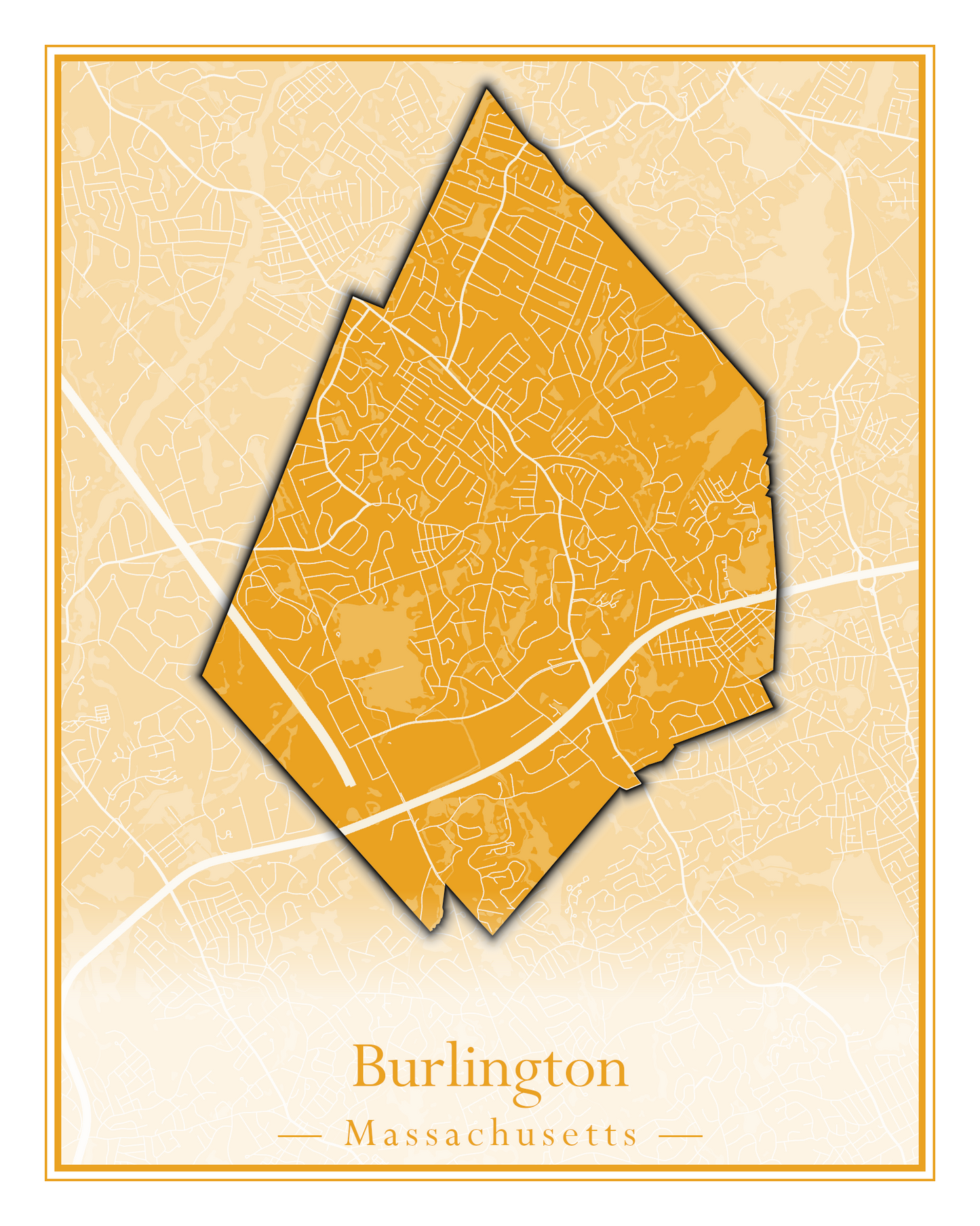 Massachusetts Towns - Street Map (Burlington - Carlisle)