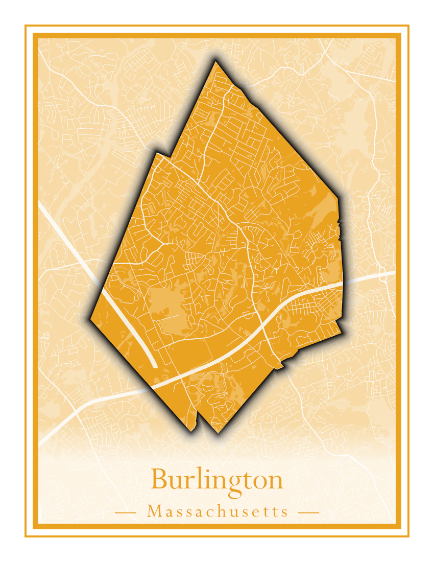 Massachusetts Towns - Street Map (Burlington - Carlisle)