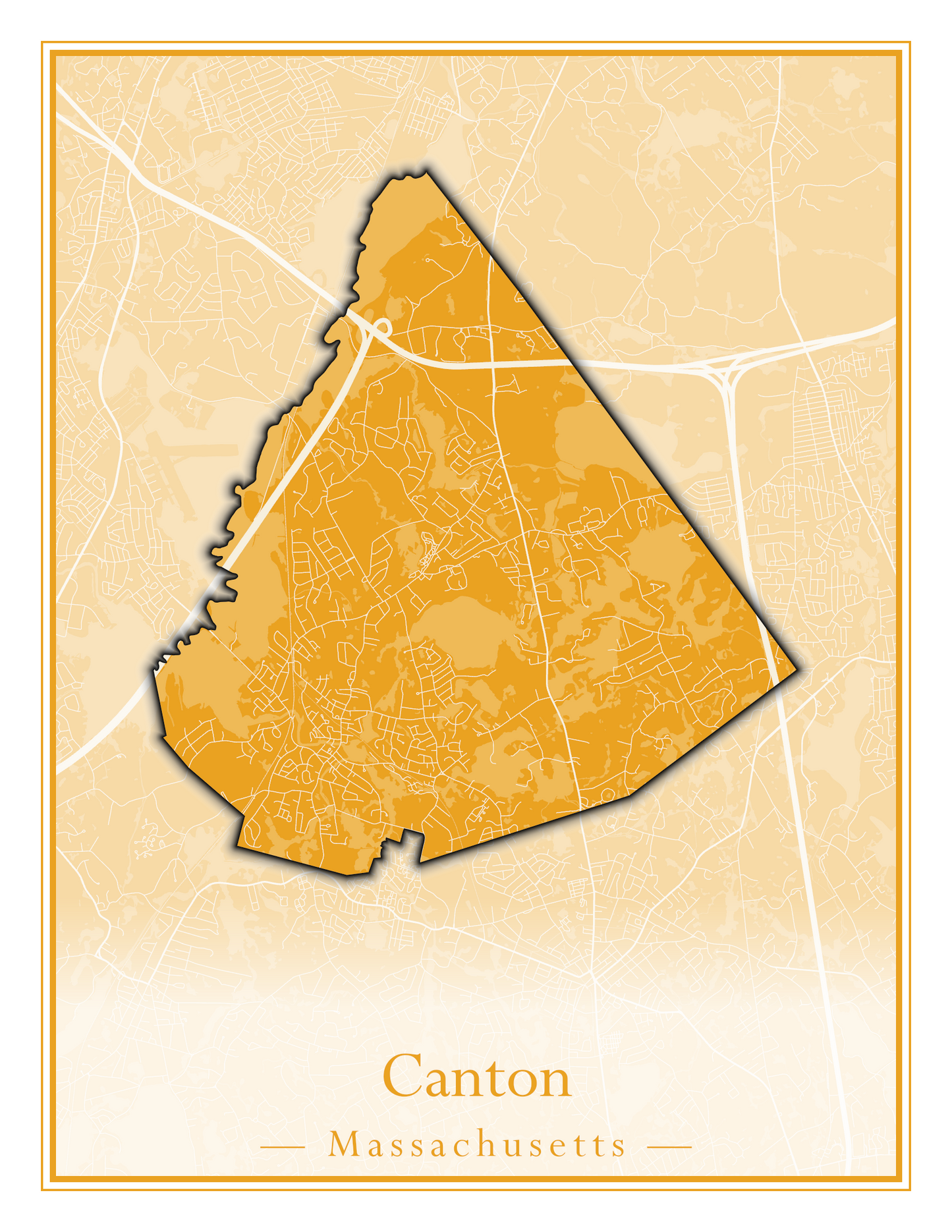 Massachusetts Towns - Street Map (Burlington - Carlisle)