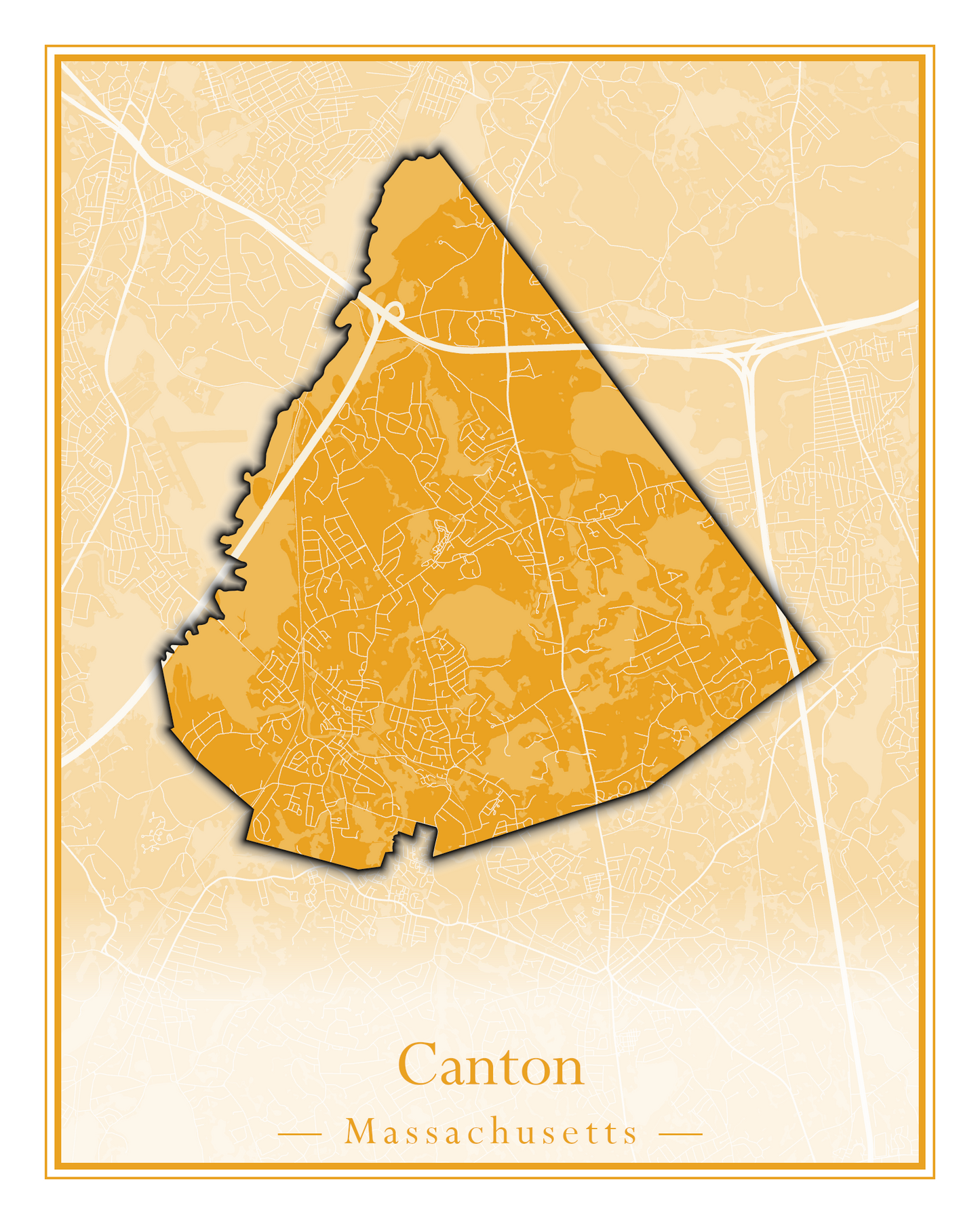 Massachusetts Towns - Street Map (Burlington - Carlisle)