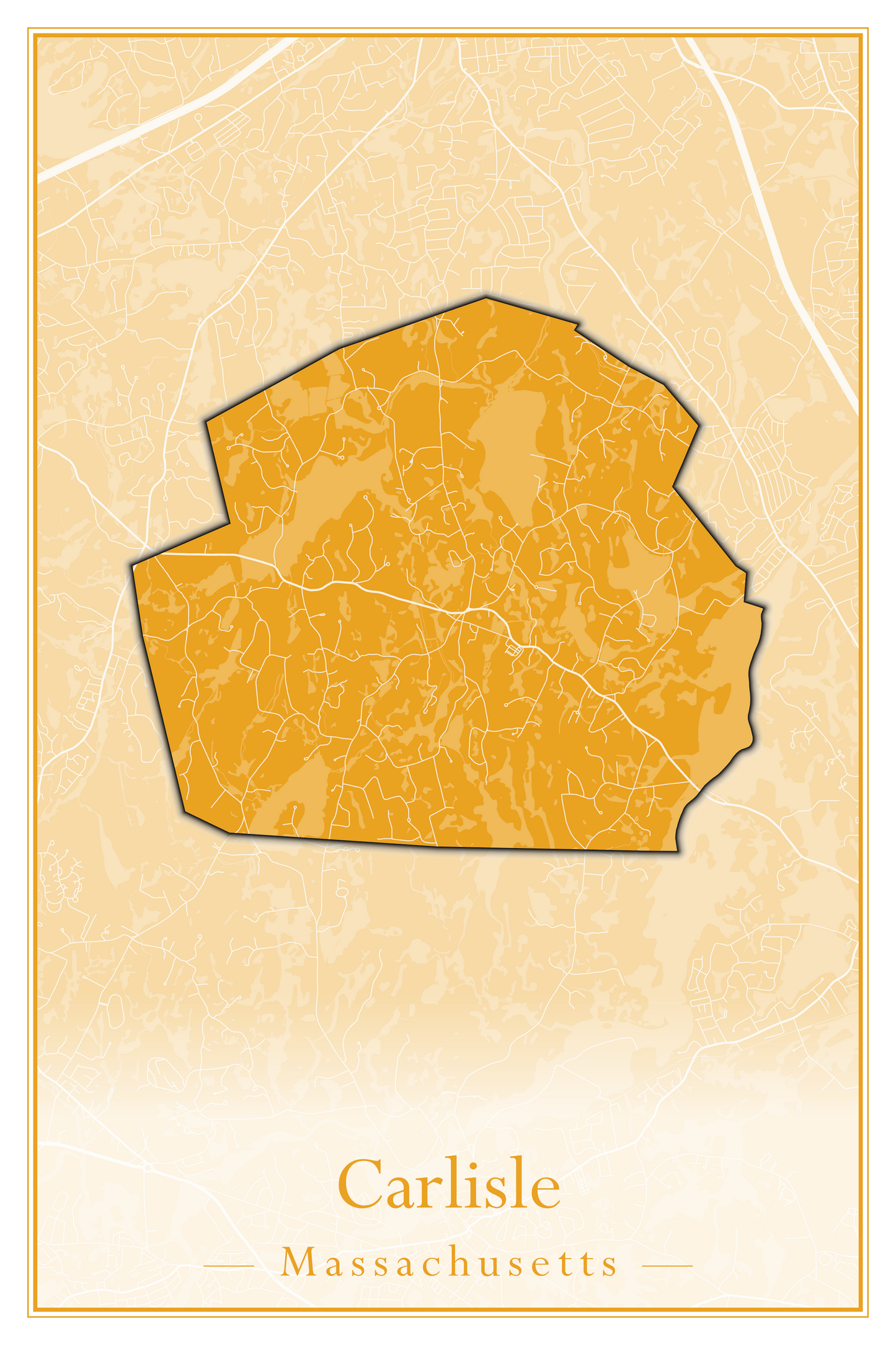 Massachusetts Towns - Street Map (Burlington - Carlisle)