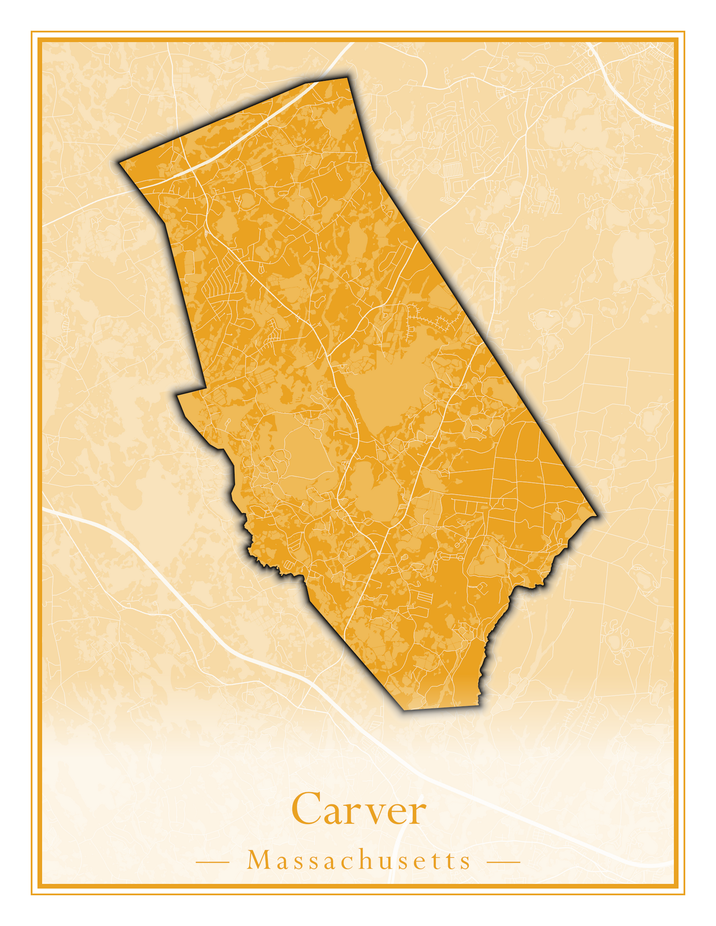 Massachusetts Towns - Street Map (Carver - Chatham)