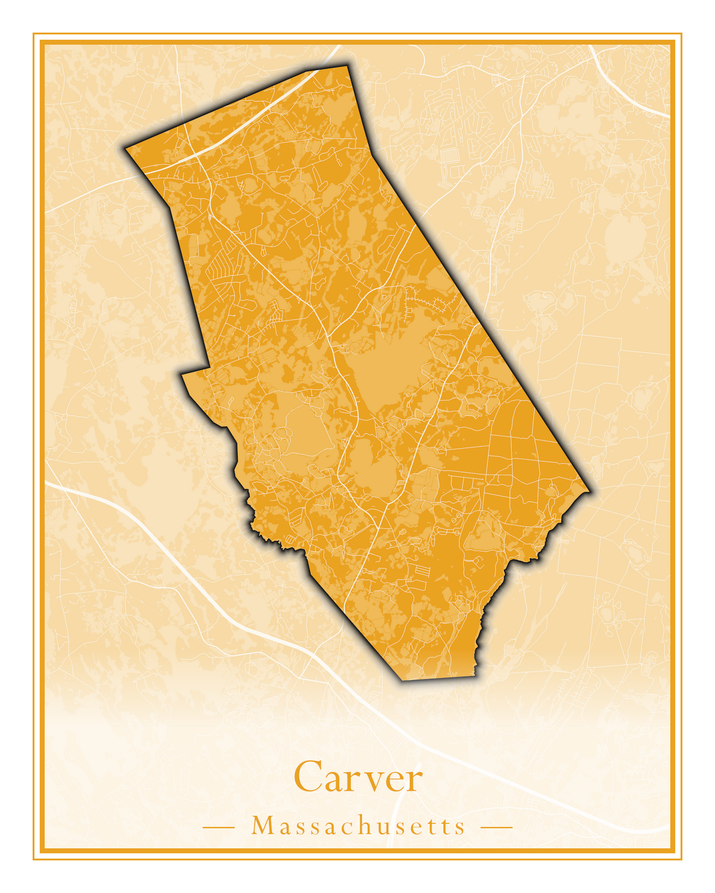 Massachusetts Towns - Street Map (Carver - Chatham)