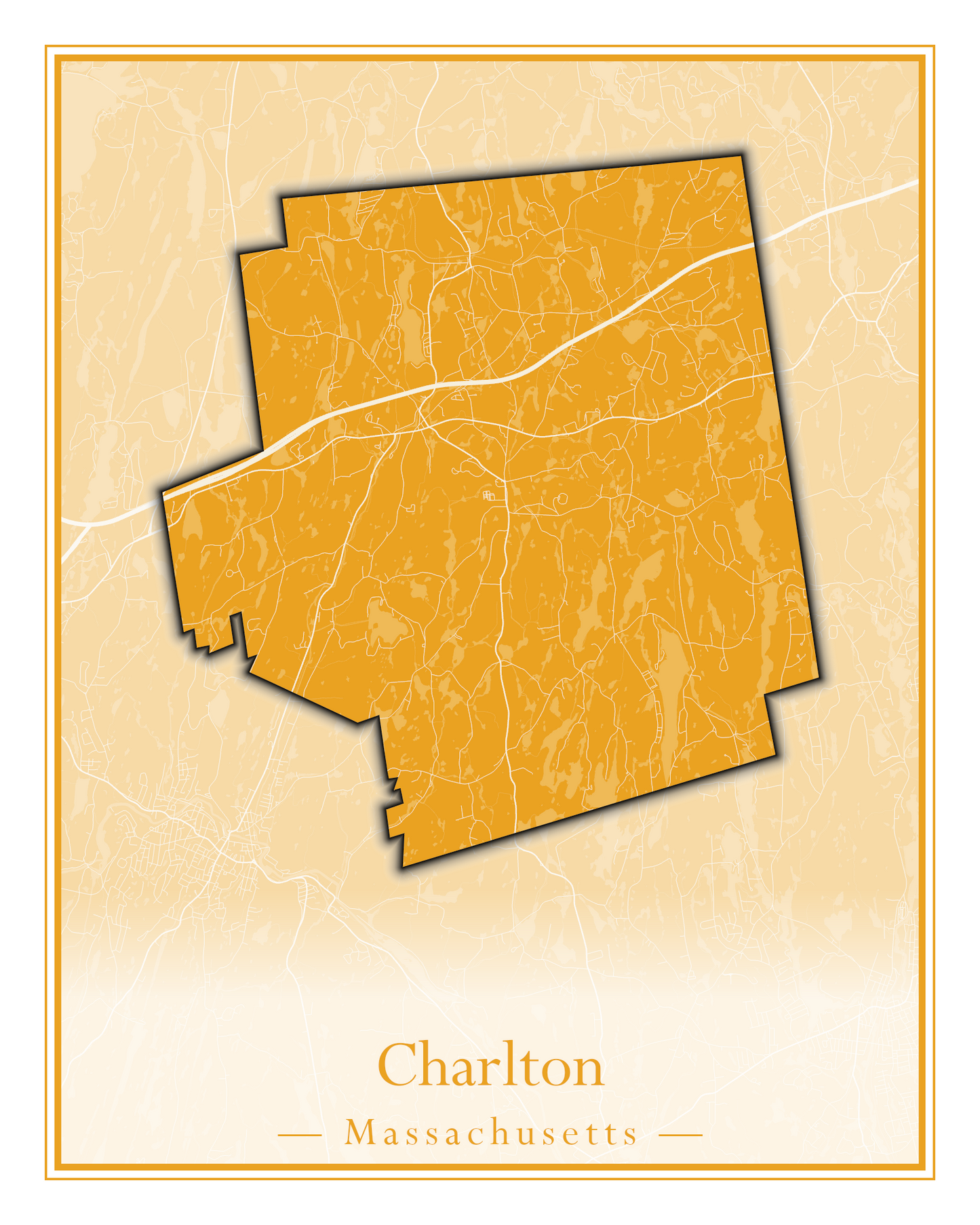 Massachusetts Towns - Street Map (Carver - Chatham)