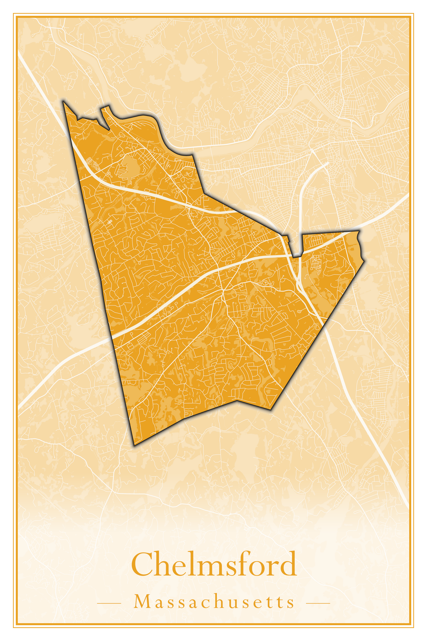 Massachusetts Towns - Street Map (Chelmsford - Chester)