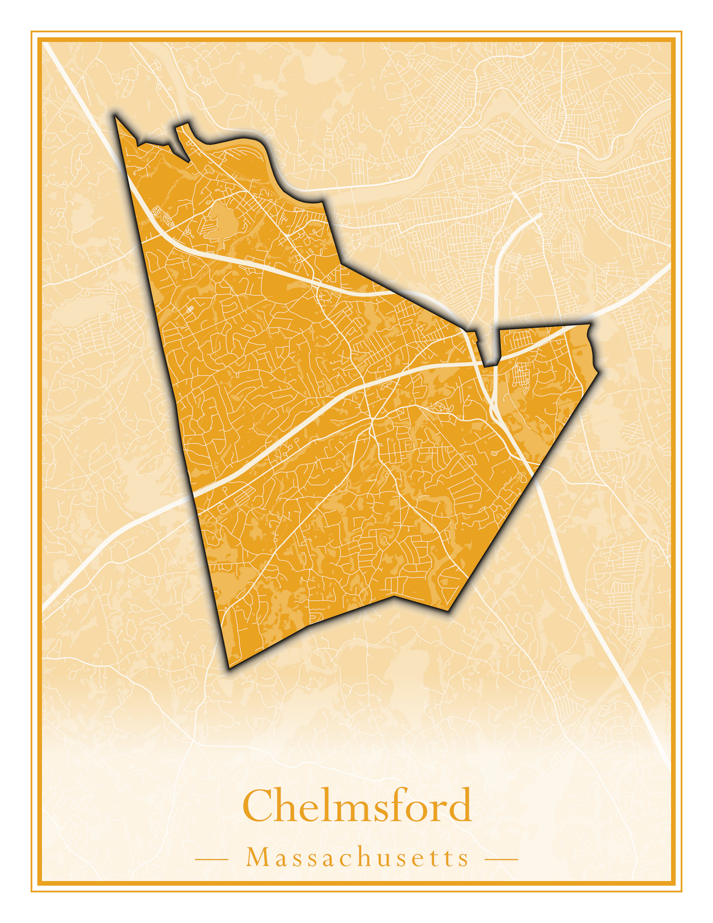 Massachusetts Towns - Street Map (Chelmsford - Chester)