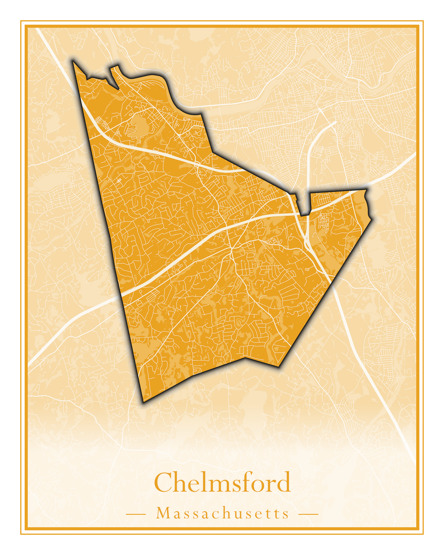 Massachusetts Towns - Street Map (Chelmsford - Chester)