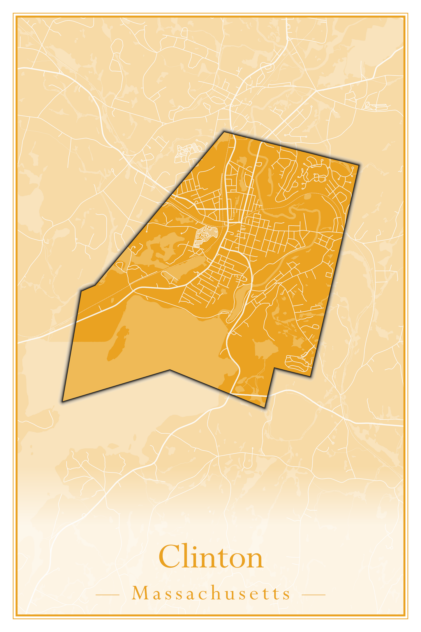 Massachusetts Towns - Street Map (Clinton - Concord)