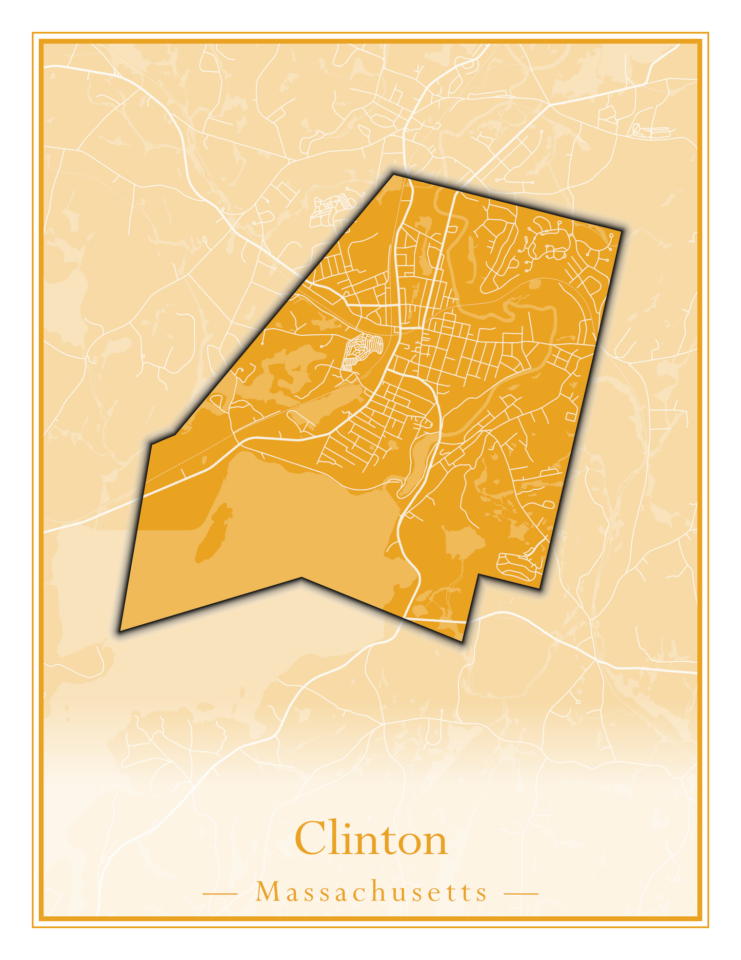 Massachusetts Towns - Street Map (Clinton - Concord)