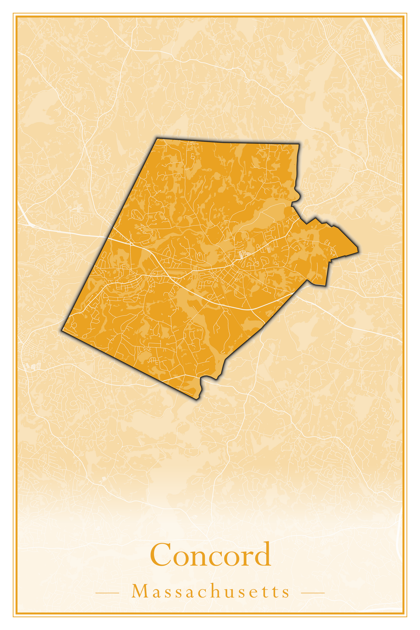 Massachusetts Towns - Street Map (Clinton - Concord)