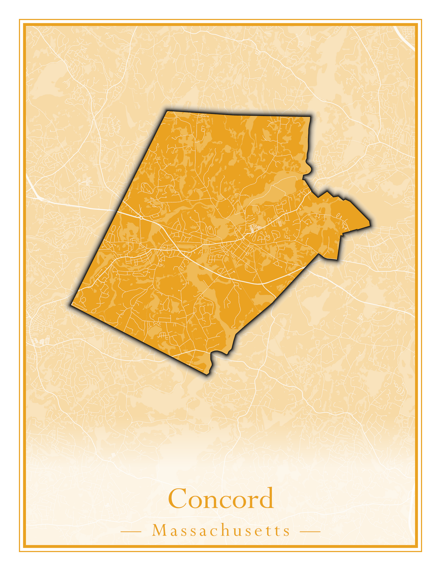 Massachusetts Towns - Street Map (Clinton - Concord)