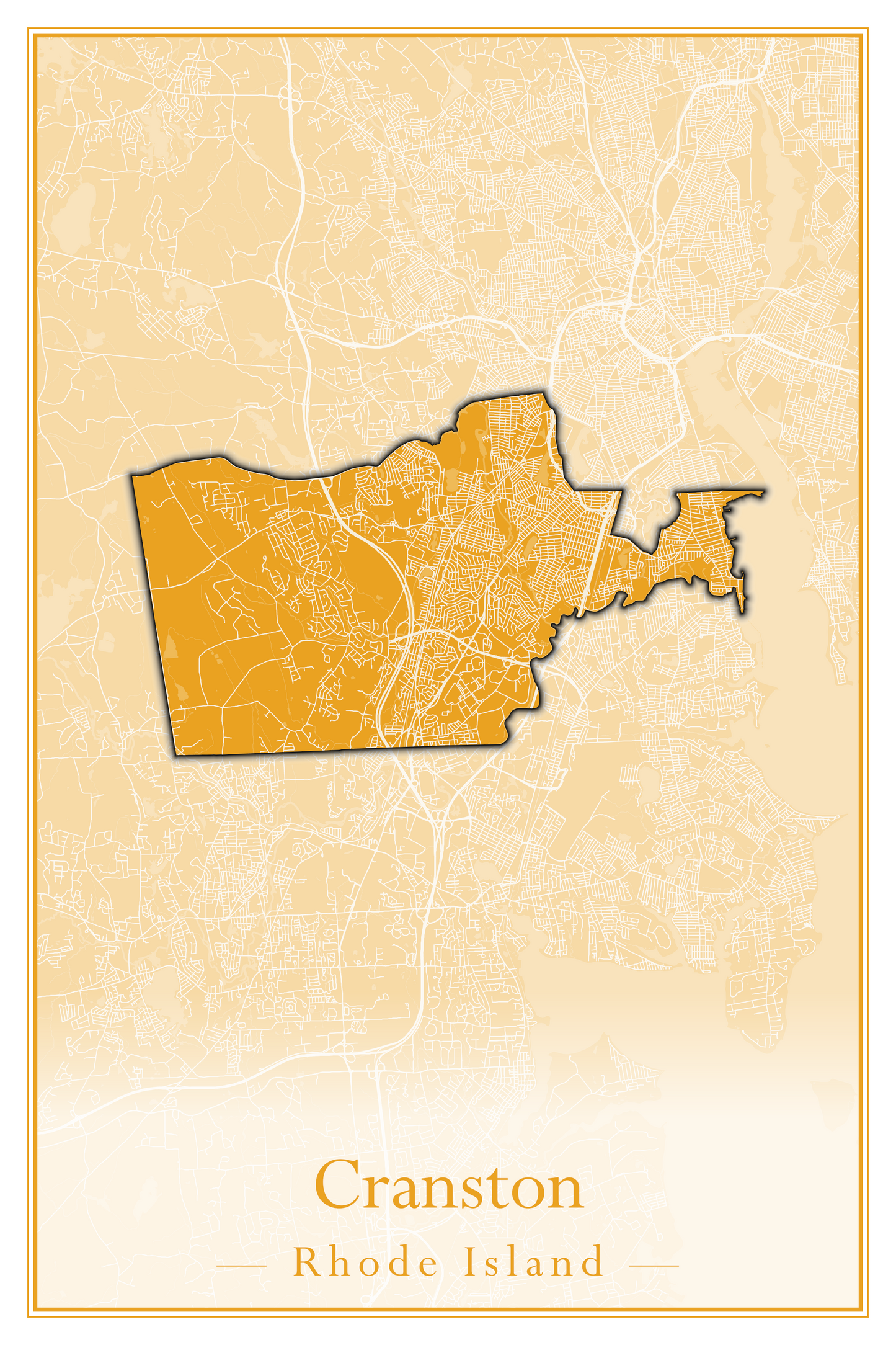 Rhode Island Towns - Street Map (Charlestown - Cumberland)