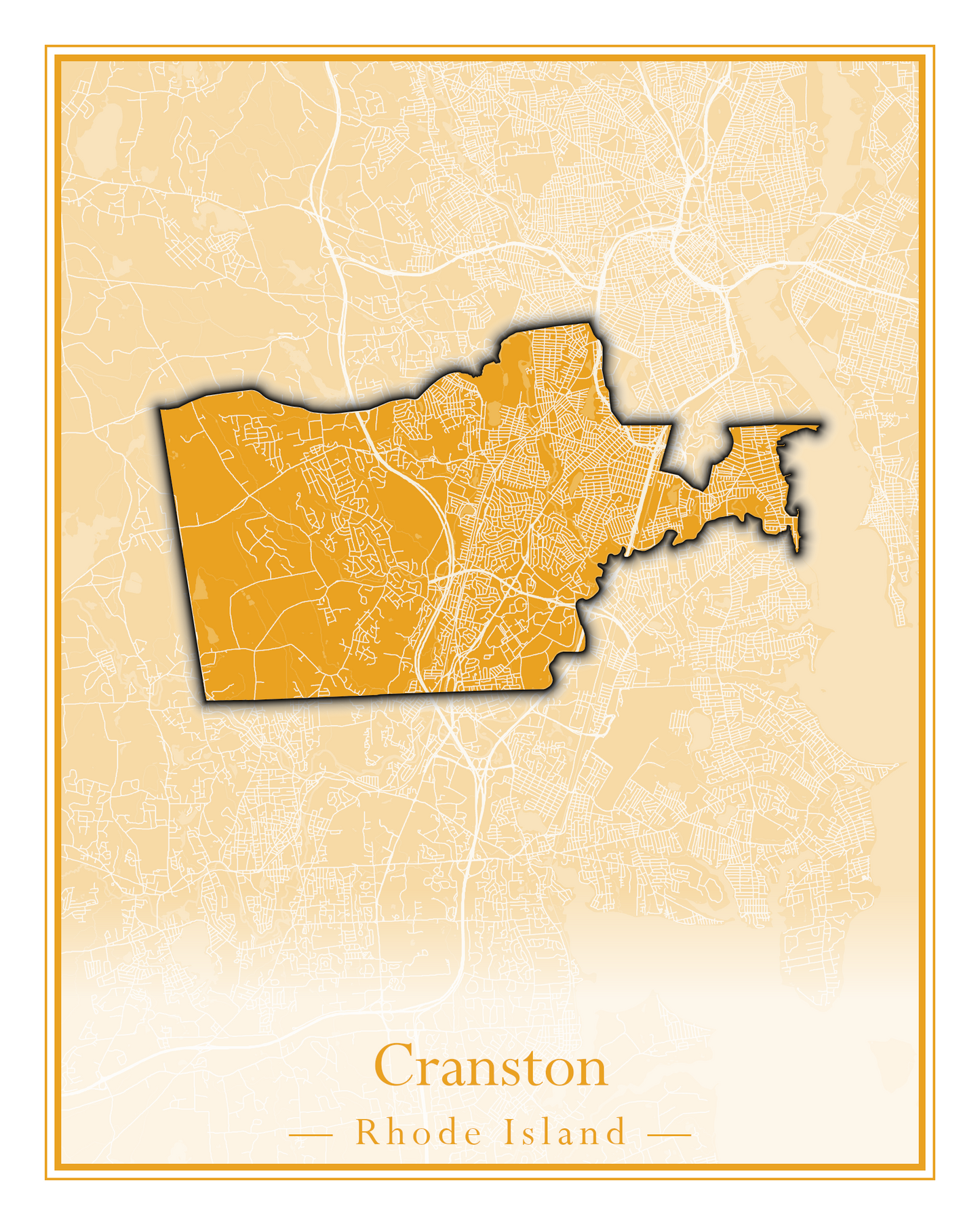 Rhode Island Towns - Street Map (Charlestown - Cumberland)