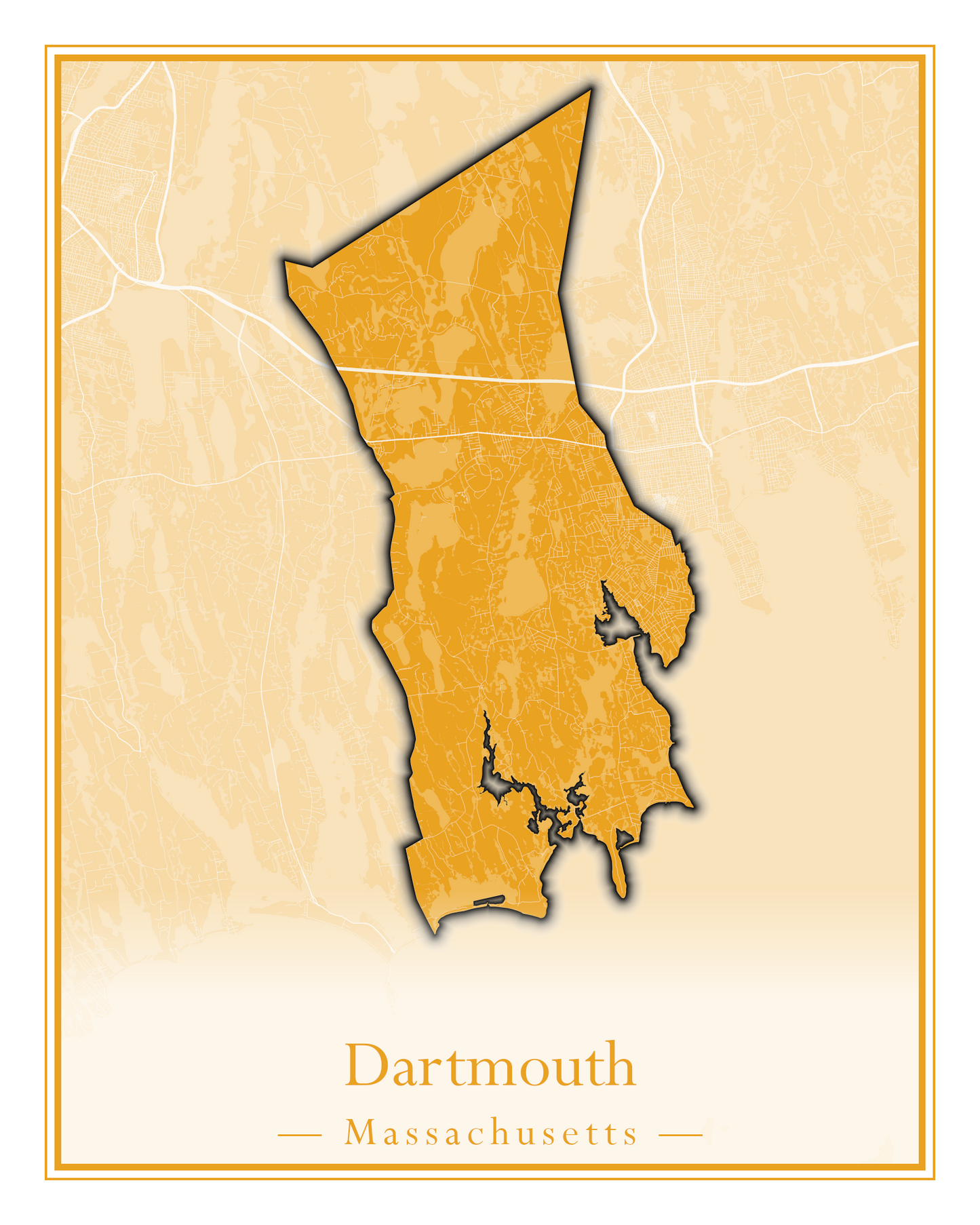 Massachusetts Towns - Street Map (Dartmouth - Dennis)