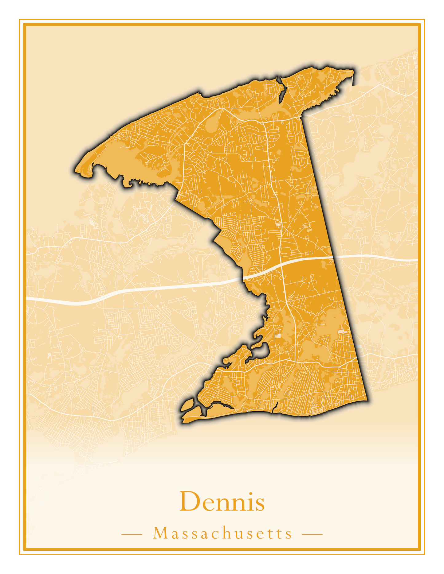 Massachusetts Towns - Street Map (Dartmouth - Dennis)