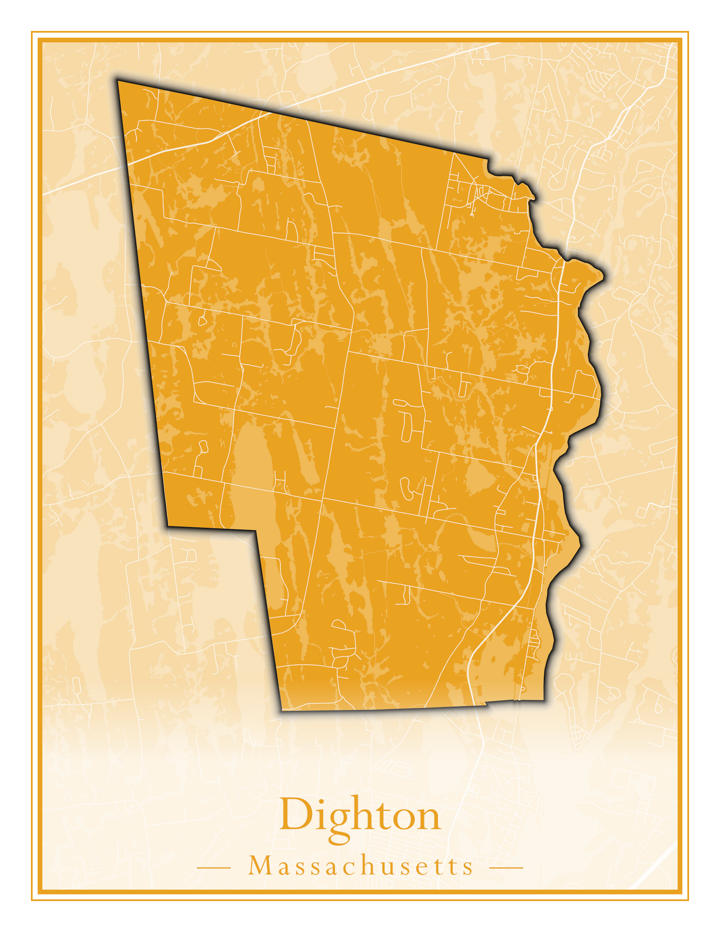 Massachusetts Towns - Street Map (Dighton - Dracut)