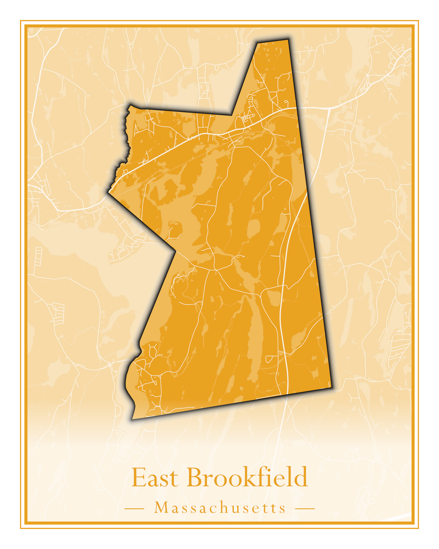 Massachusetts Towns - Street Map (East Brookfield - Easthampton)