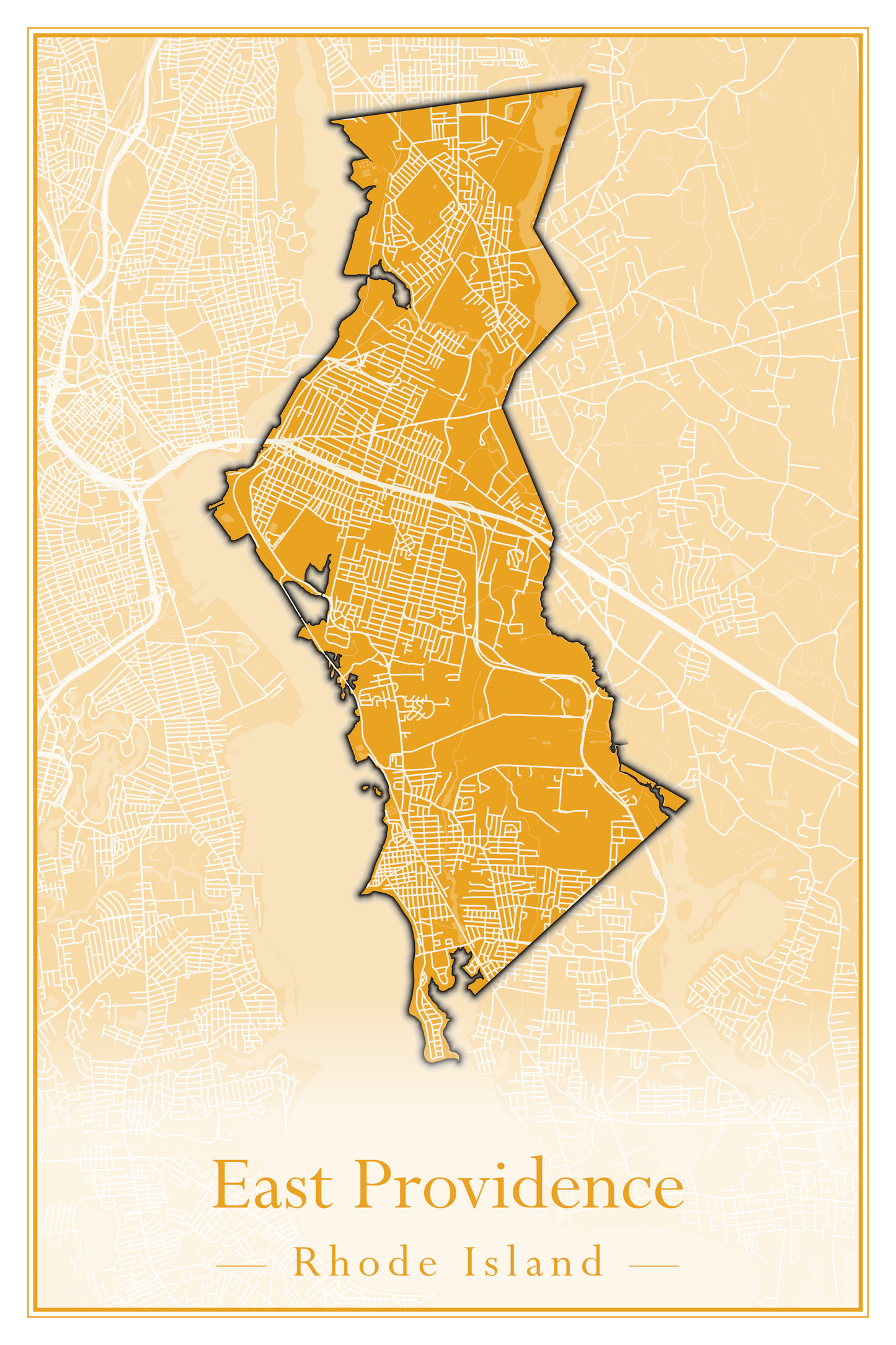 Rhode Island Towns - Street Map (East Greenwich - Foster)