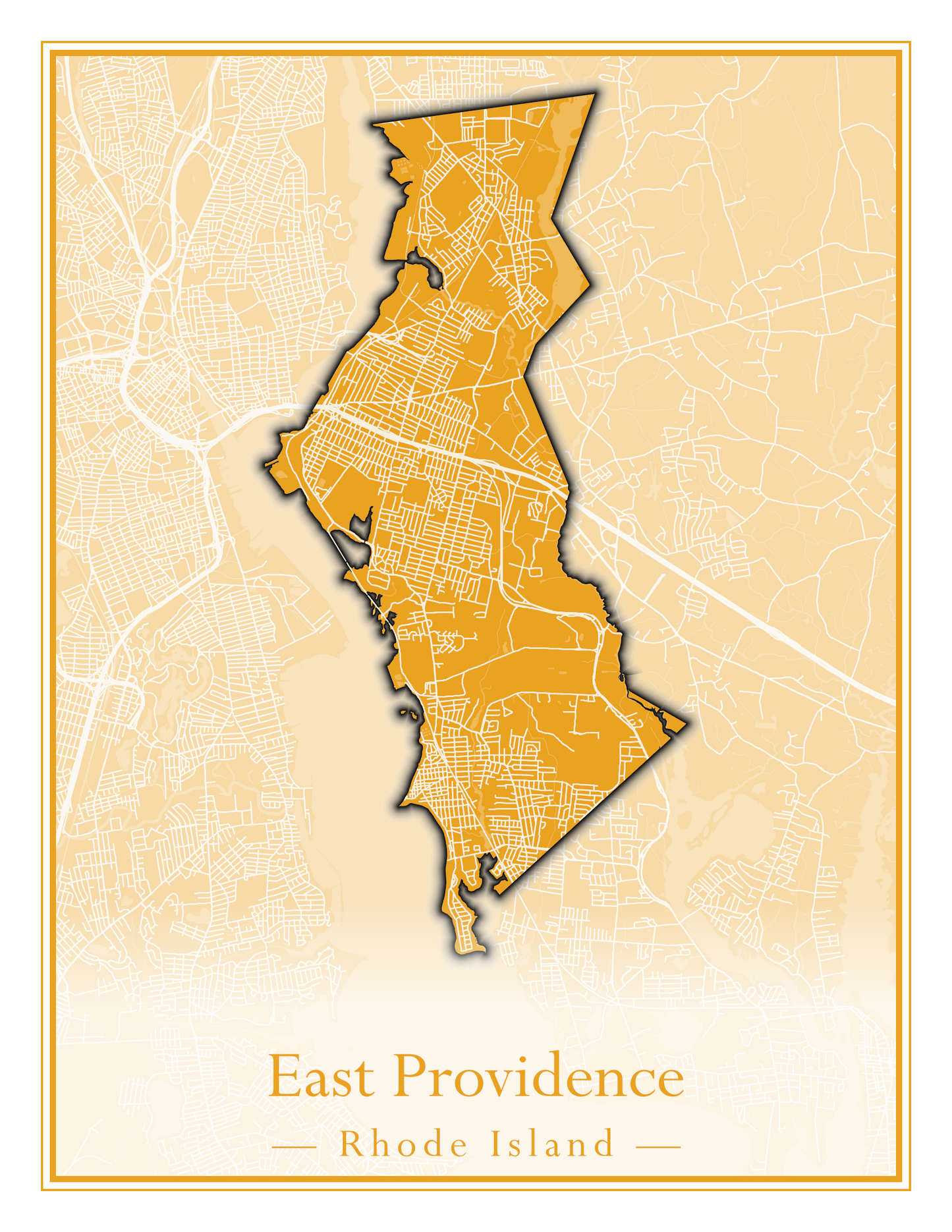 Rhode Island Towns - Street Map (East Greenwich - Foster)