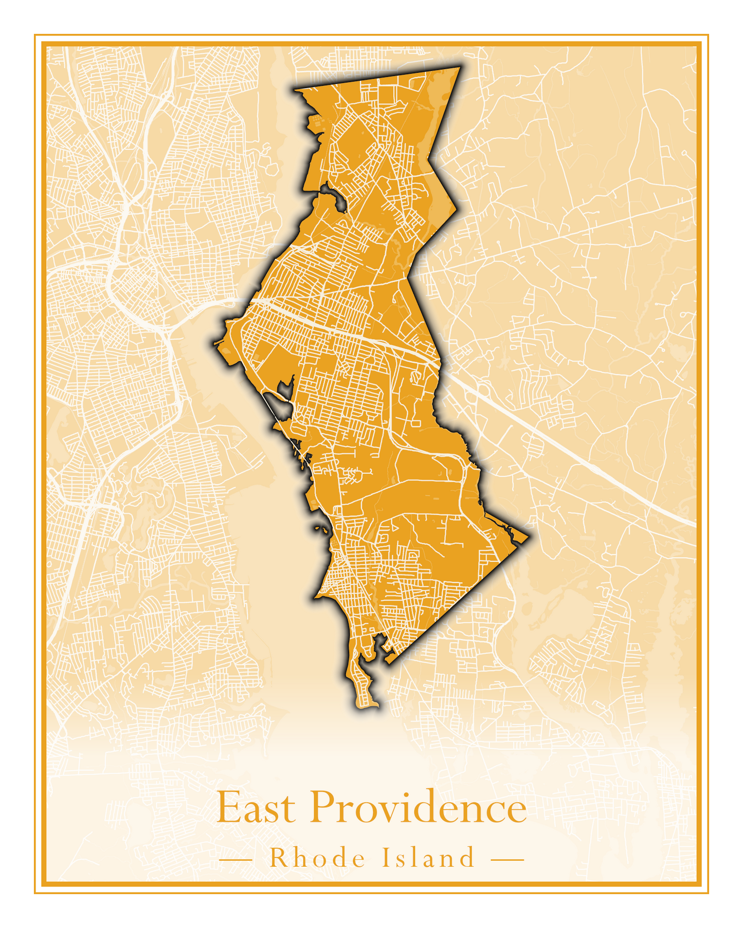 Rhode Island Towns - Street Map (East Greenwich - Foster)