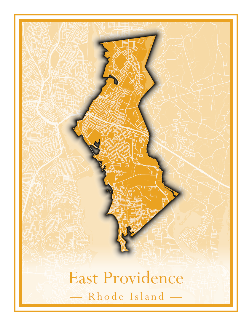 Rhode Island Towns - Street Map (East Greenwich - Foster)