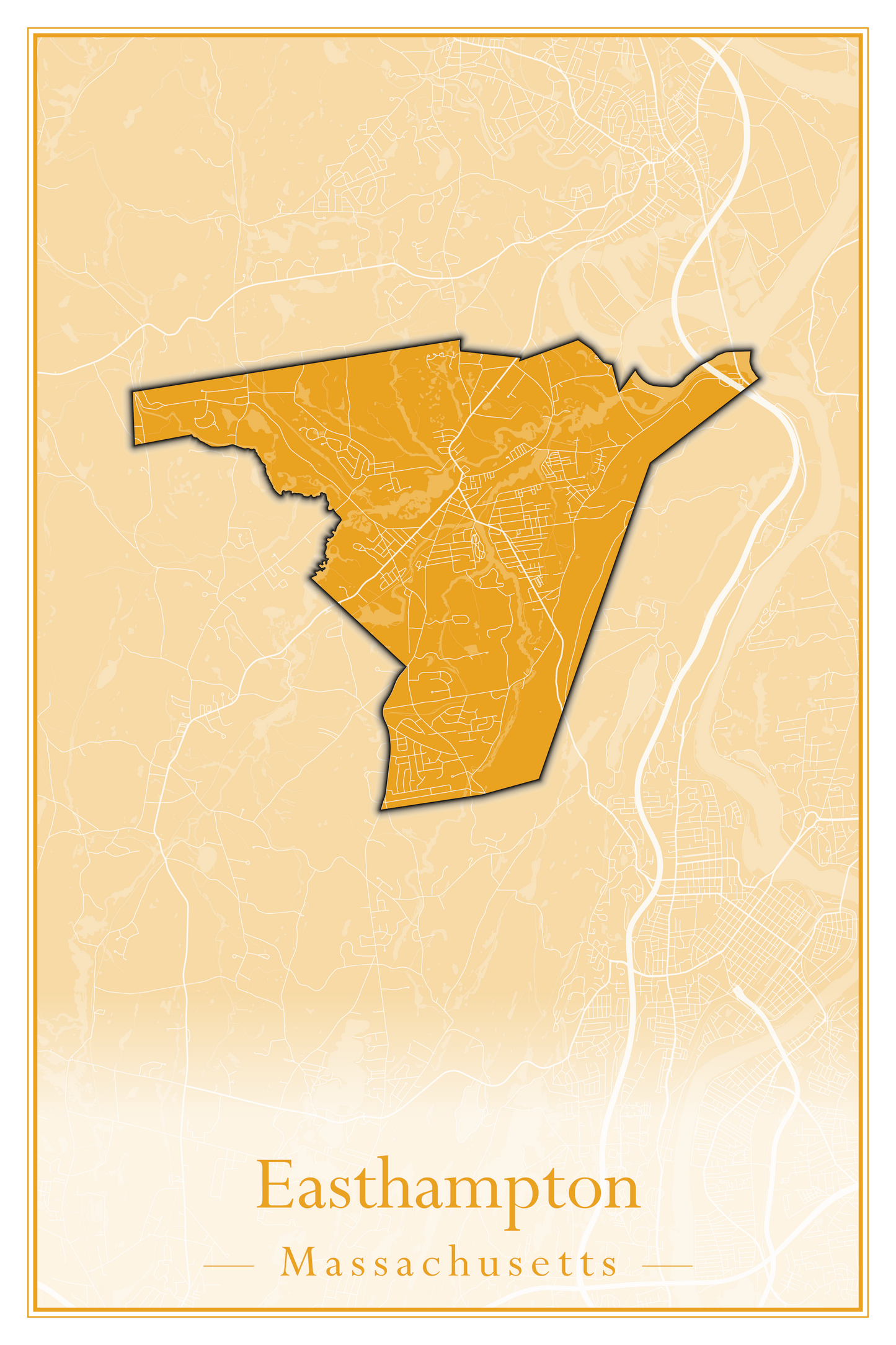 Massachusetts Towns - Street Map (East Brookfield - Easthampton)