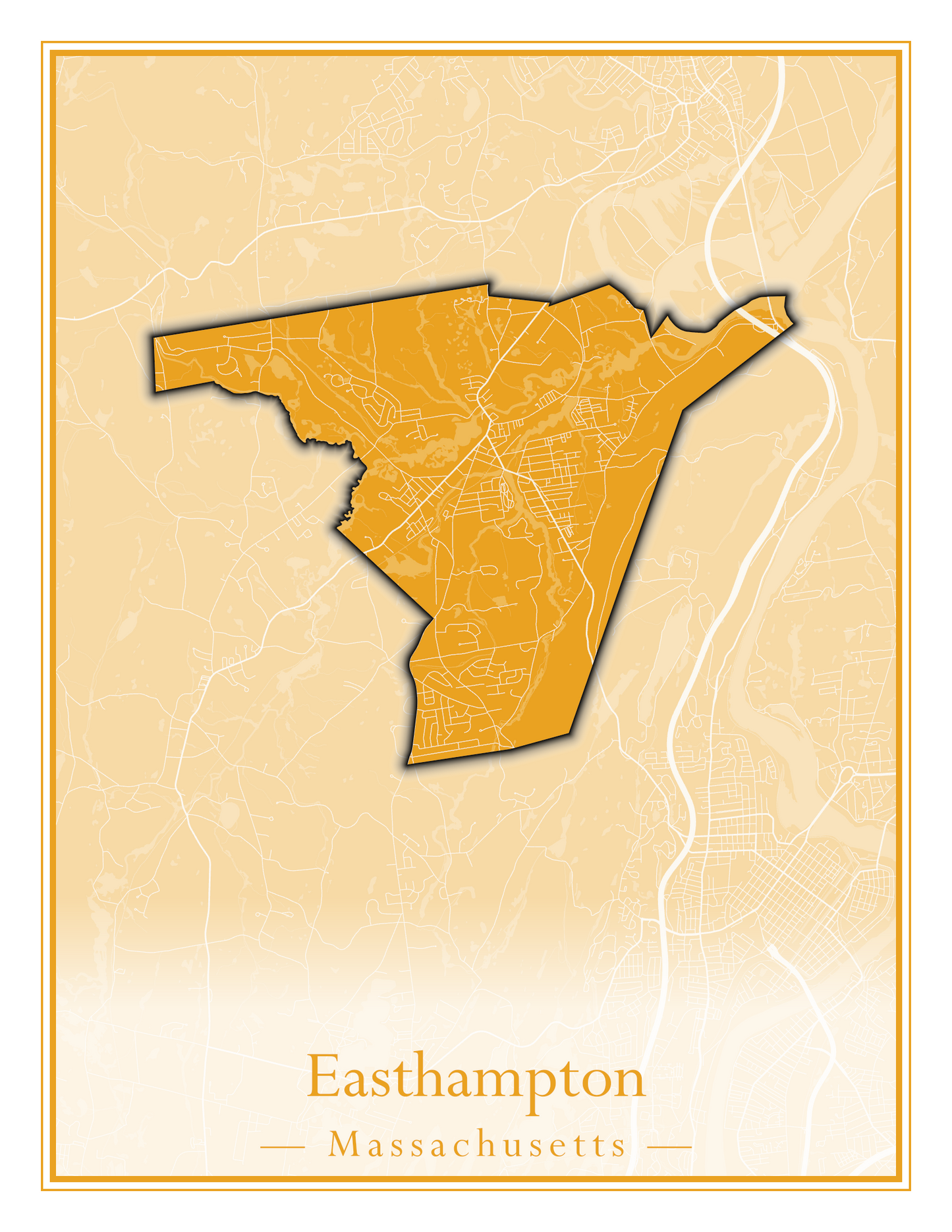 Massachusetts Towns - Street Map (East Brookfield - Easthampton)