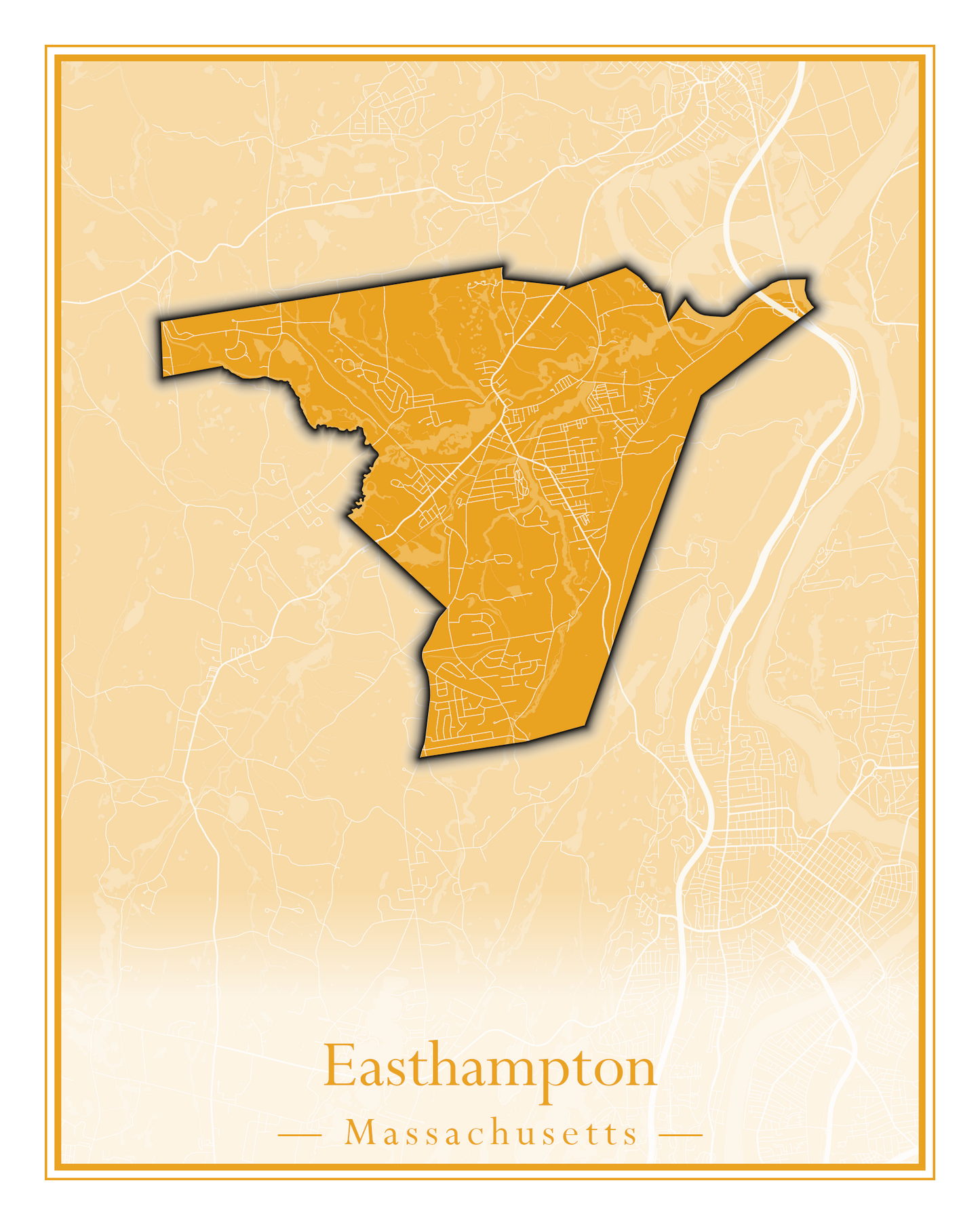 Massachusetts Towns - Street Map (East Brookfield - Easthampton)