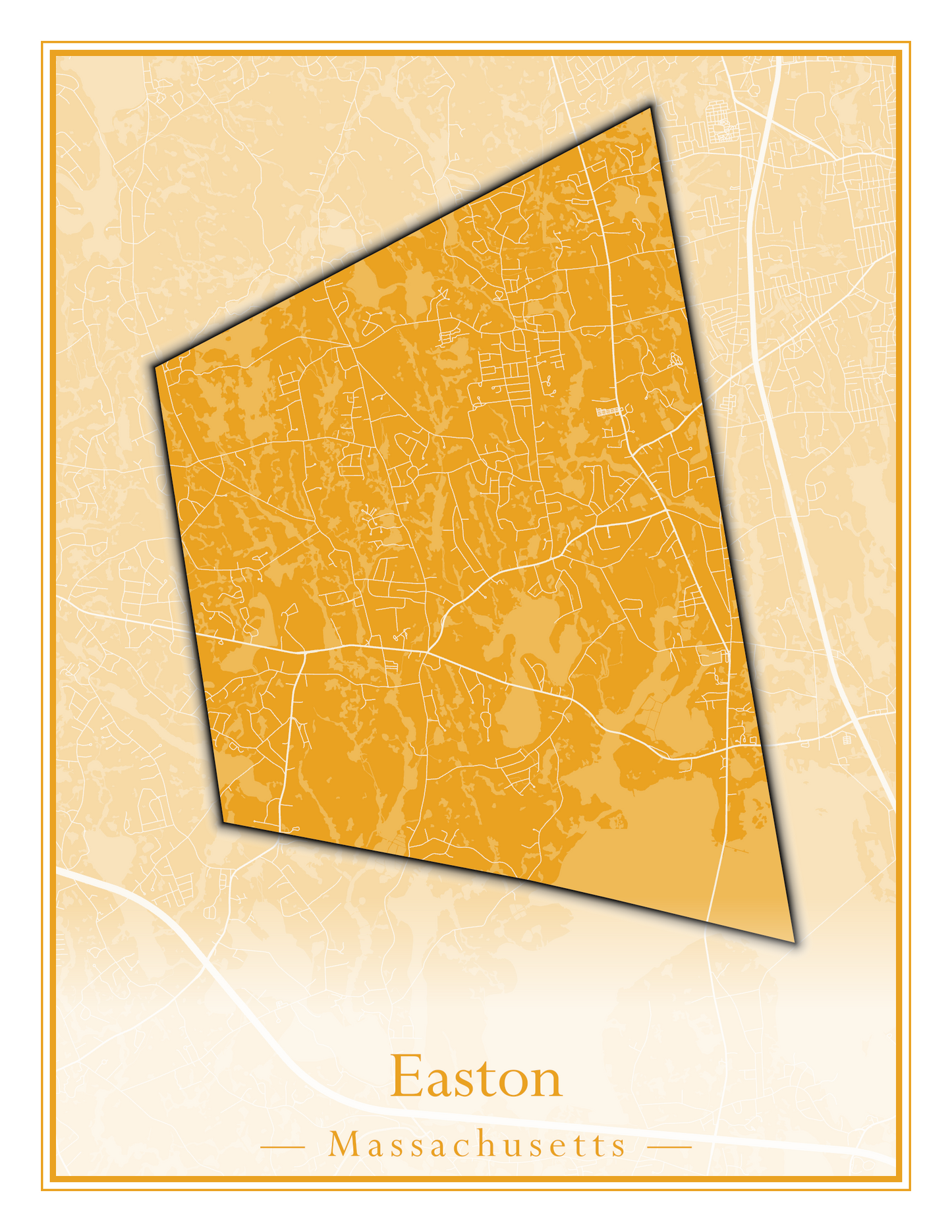 Massachusetts Towns - Street Map (Easton - Erving)