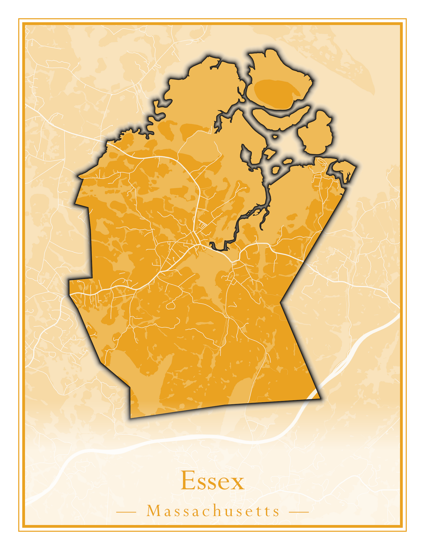 Massachusetts Towns - Street Map (Essex - Fall River)