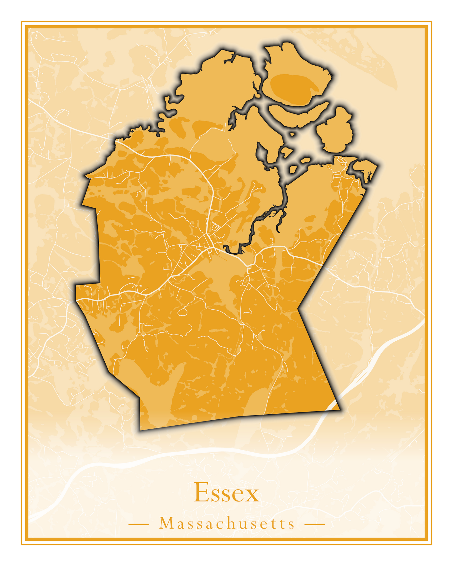 Massachusetts Towns - Street Map (Essex - Fall River)