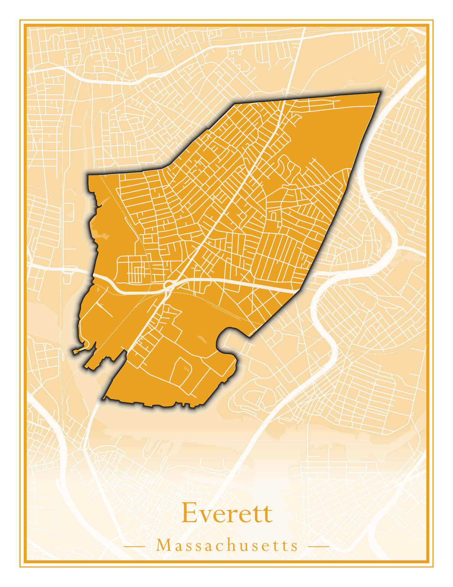 Massachusetts Towns - Street Map (Essex - Fall River)