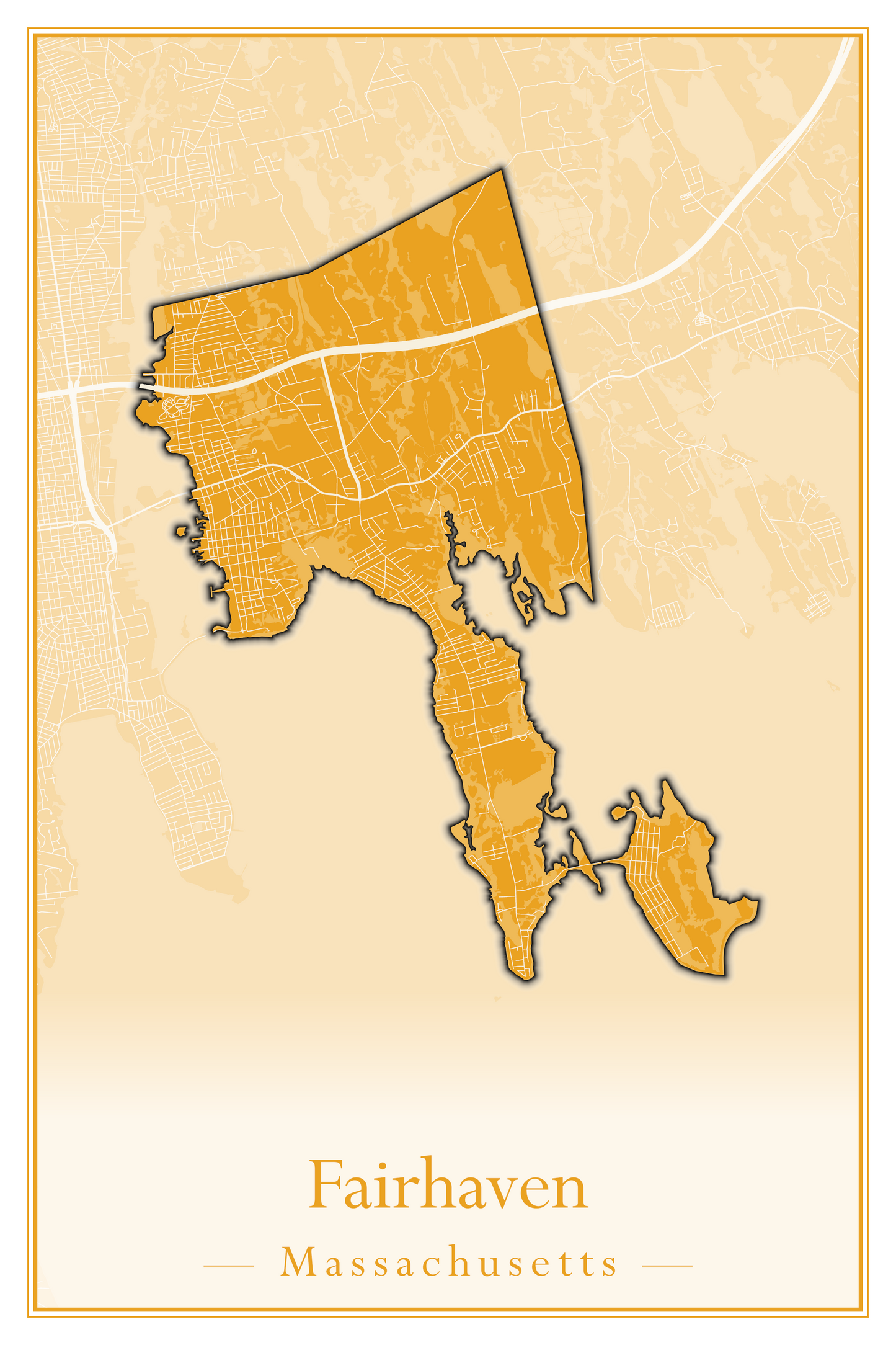 Massachusetts Towns - Street Map (Essex - Fall River)