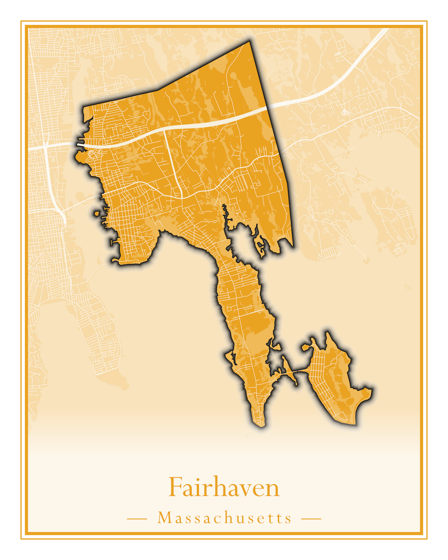 Massachusetts Towns - Street Map (Essex - Fall River)