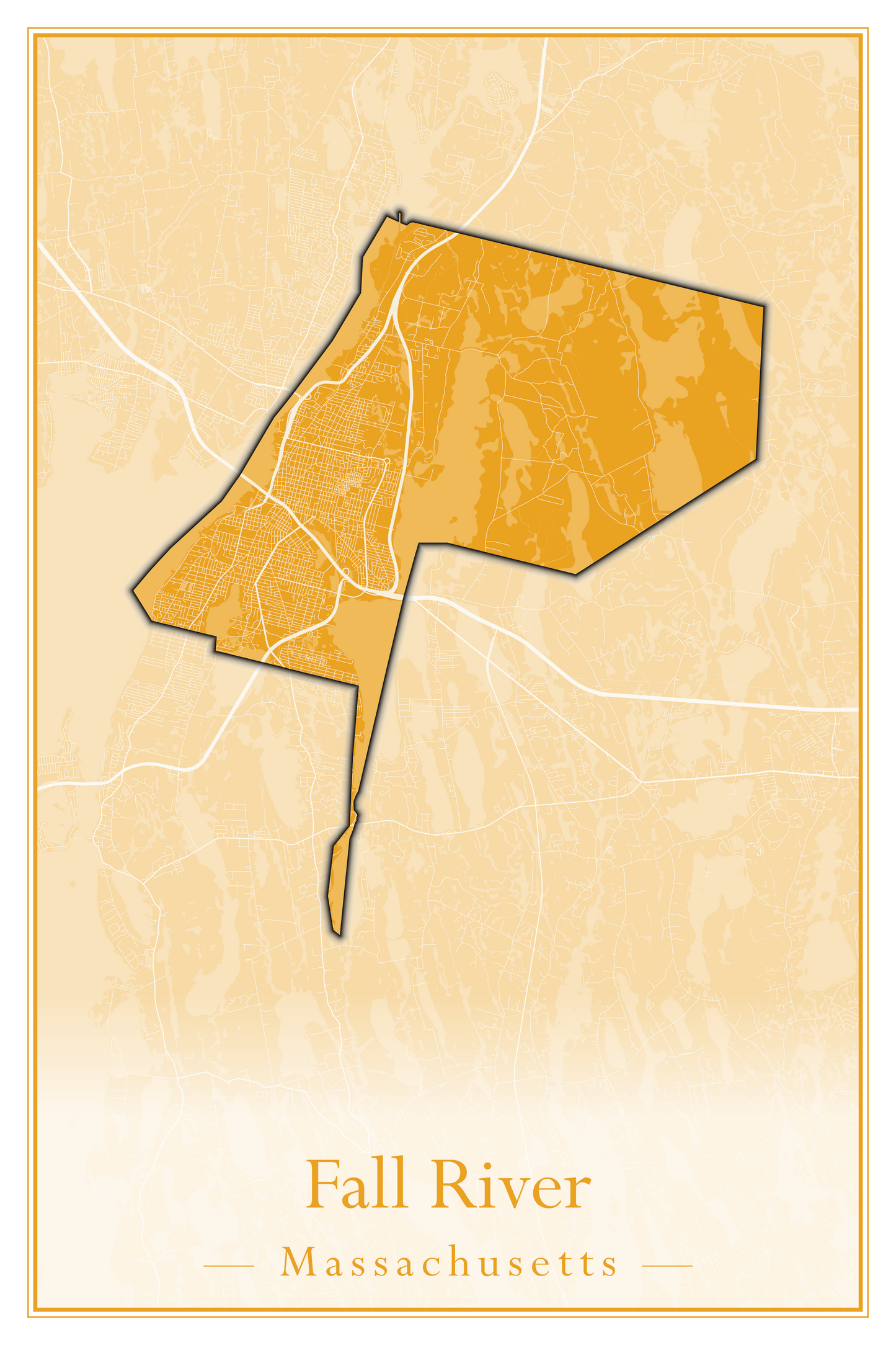 Massachusetts Towns - Street Map (Essex - Fall River)