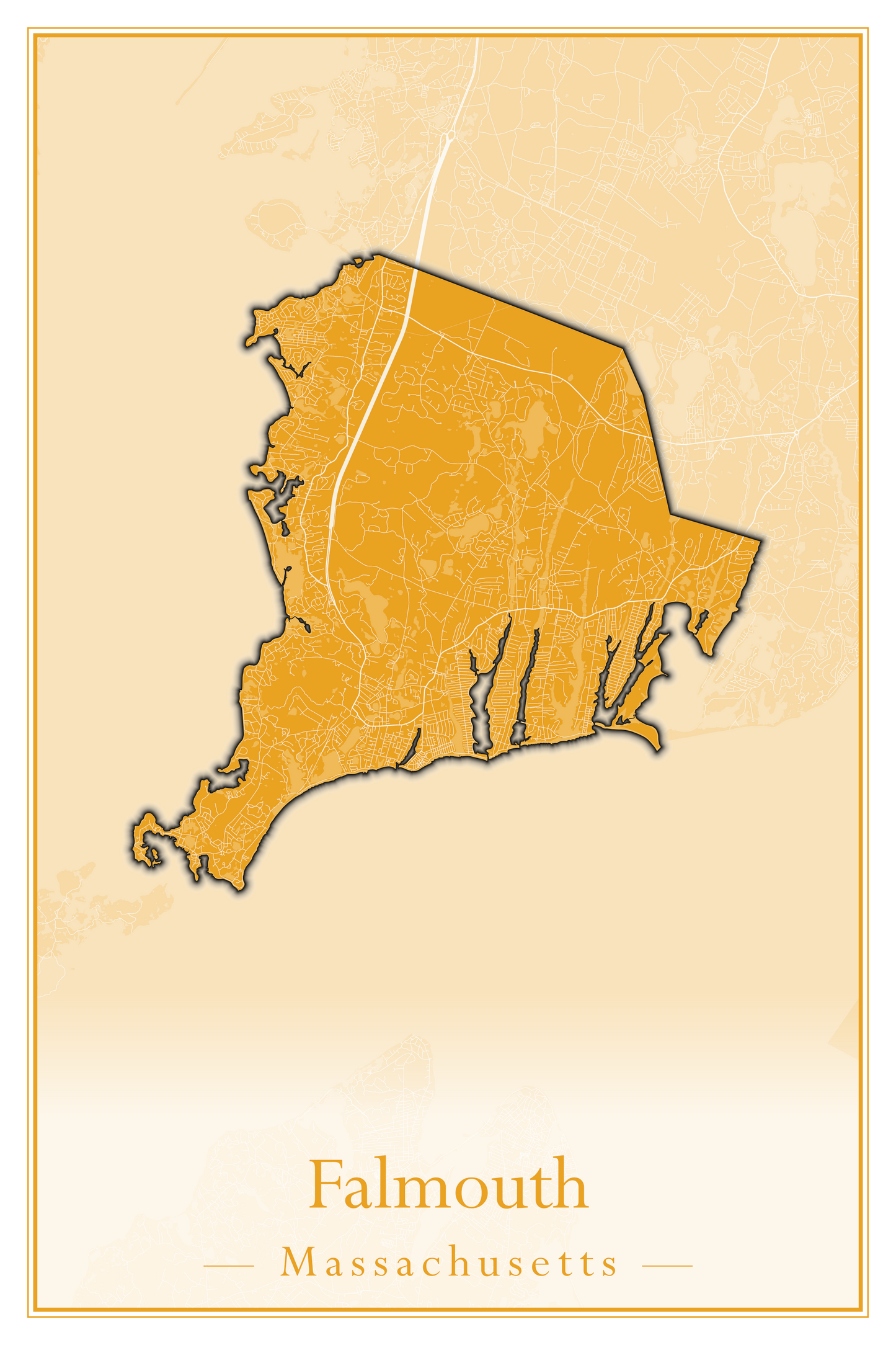 Massachusetts Towns - Street Map (Falmouth - Foxborough)