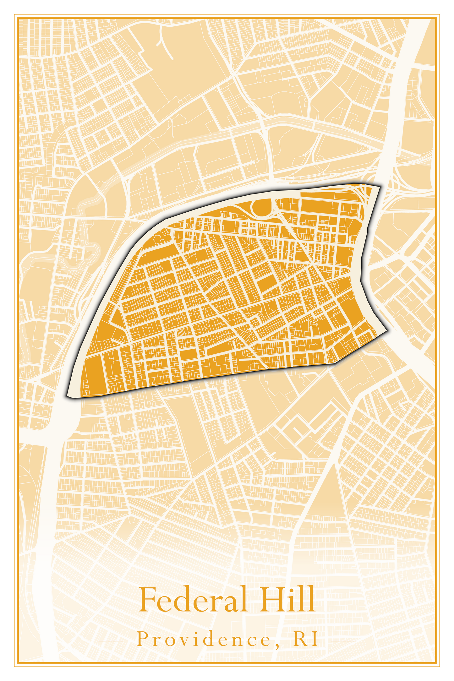 Providence Neighborhoods - Street Map (Elmhurst - Fox Point)