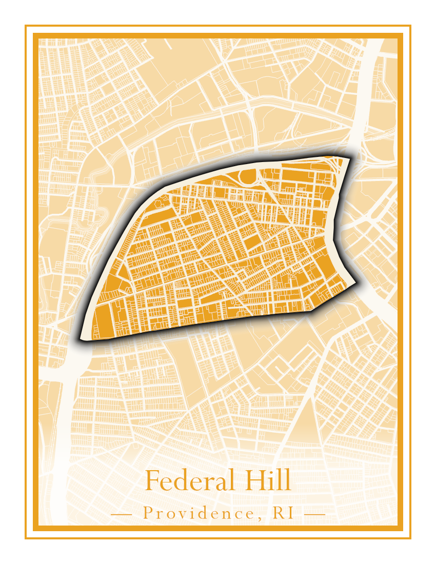 Providence Neighborhoods - Street Map (Elmhurst - Fox Point)