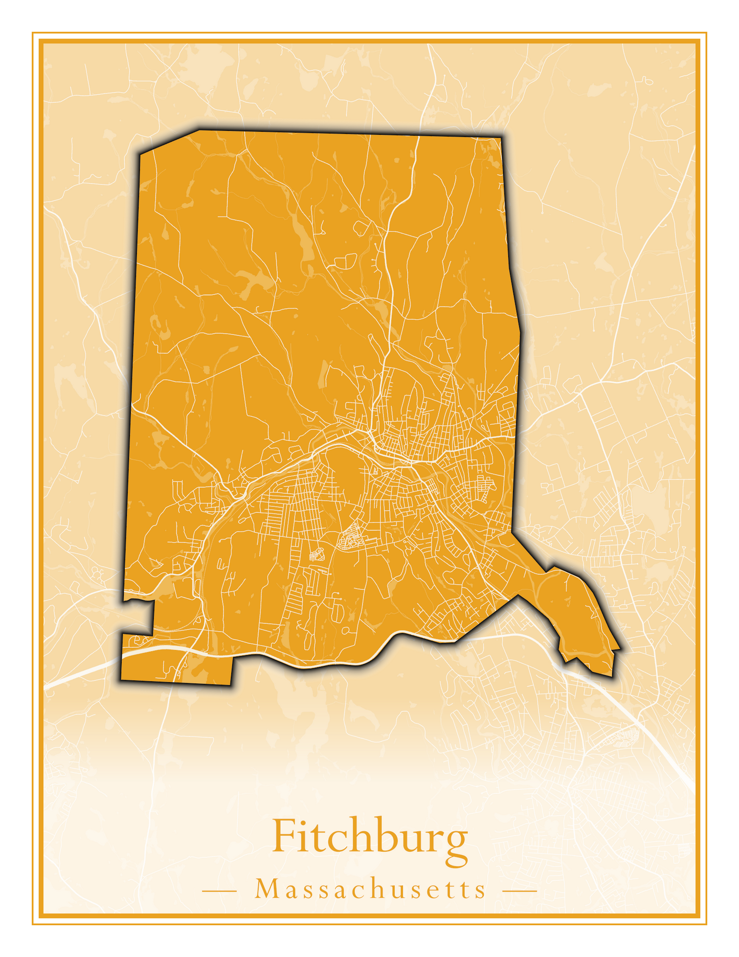 Massachusetts Towns - Street Map (Falmouth - Foxborough)