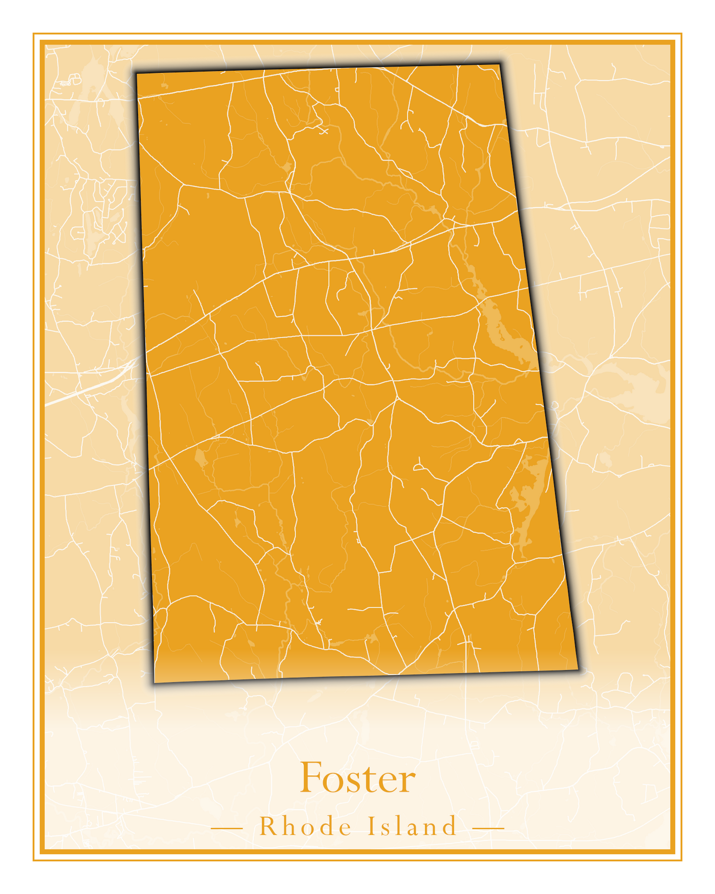 Rhode Island Towns - Street Map (East Greenwich - Foster)