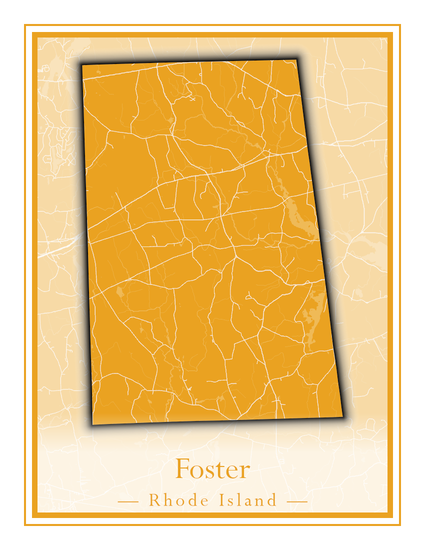 Rhode Island Towns - Street Map (East Greenwich - Foster)