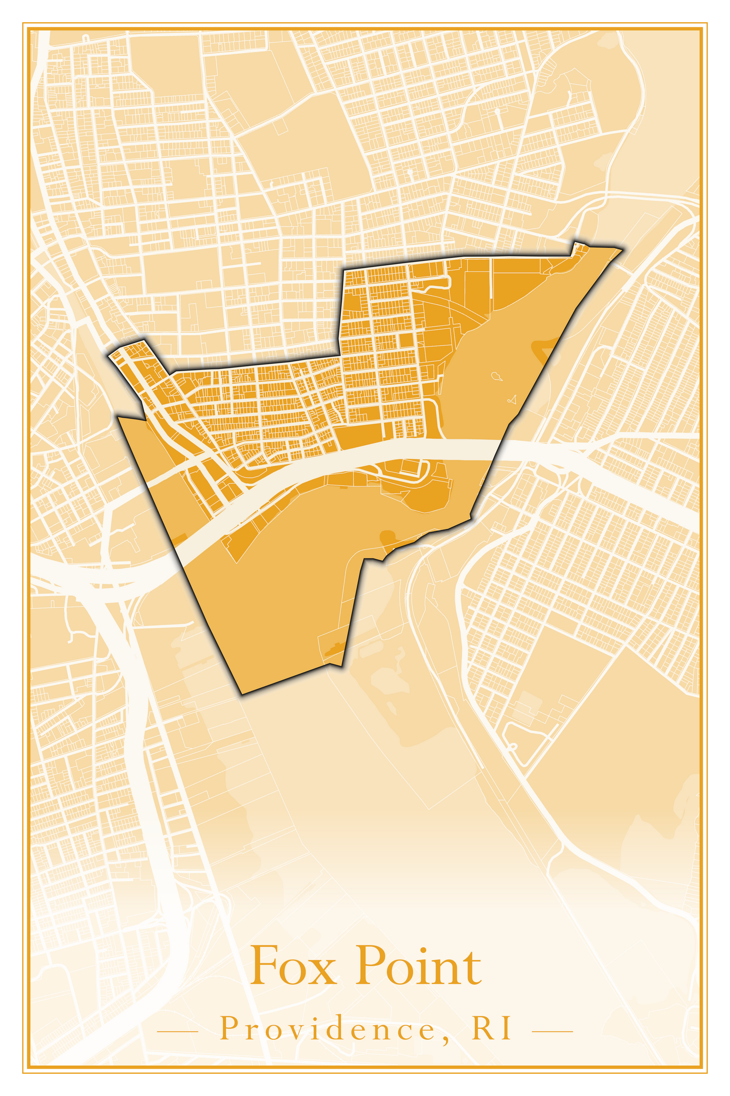 Providence Neighborhoods - Street Map (Elmhurst - Fox Point)