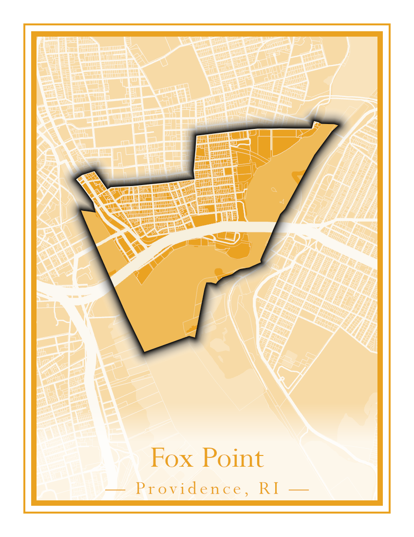 Providence Neighborhoods - Street Map (Elmhurst - Fox Point)