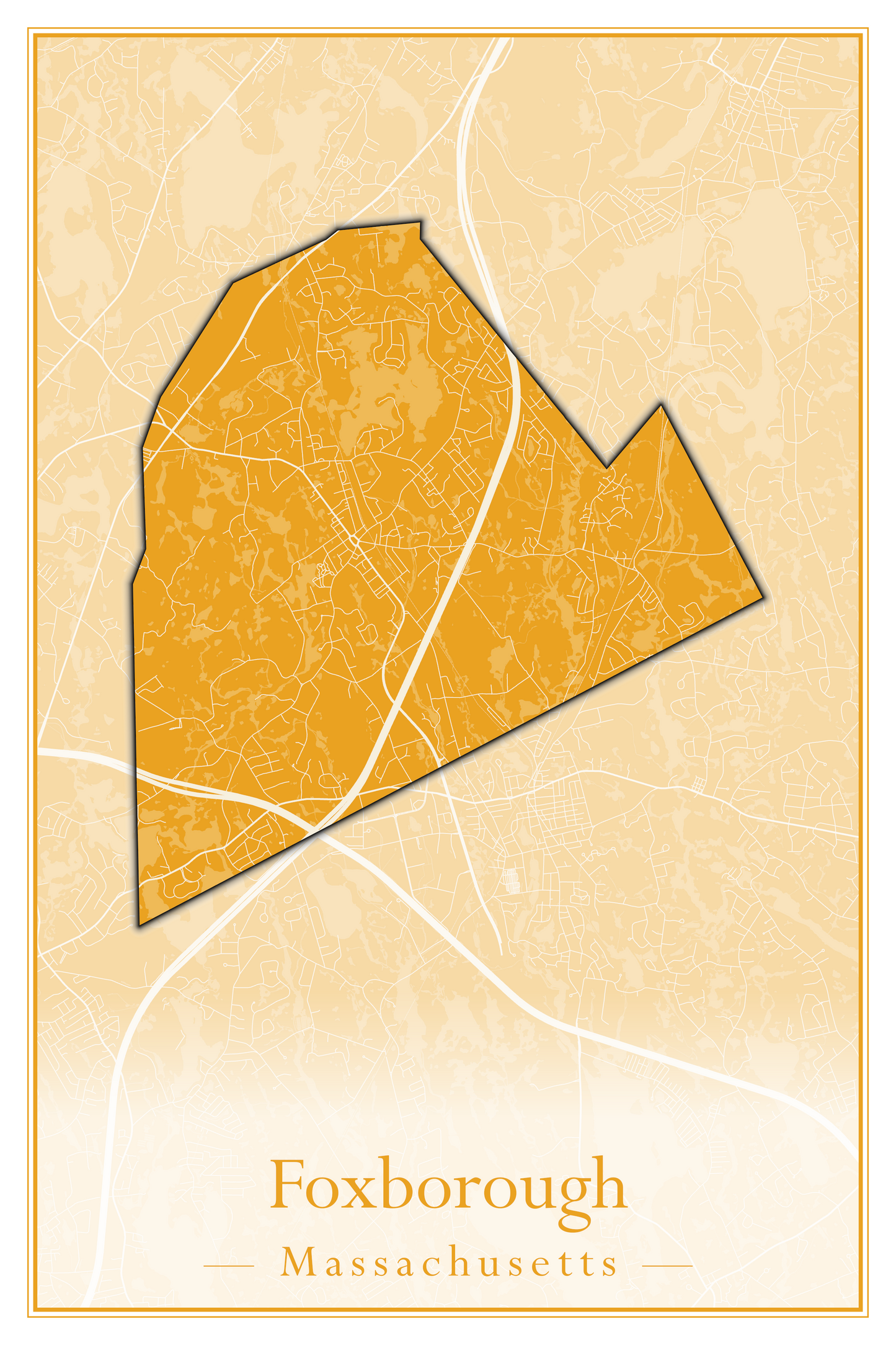 Massachusetts Towns - Street Map (Falmouth - Foxborough)