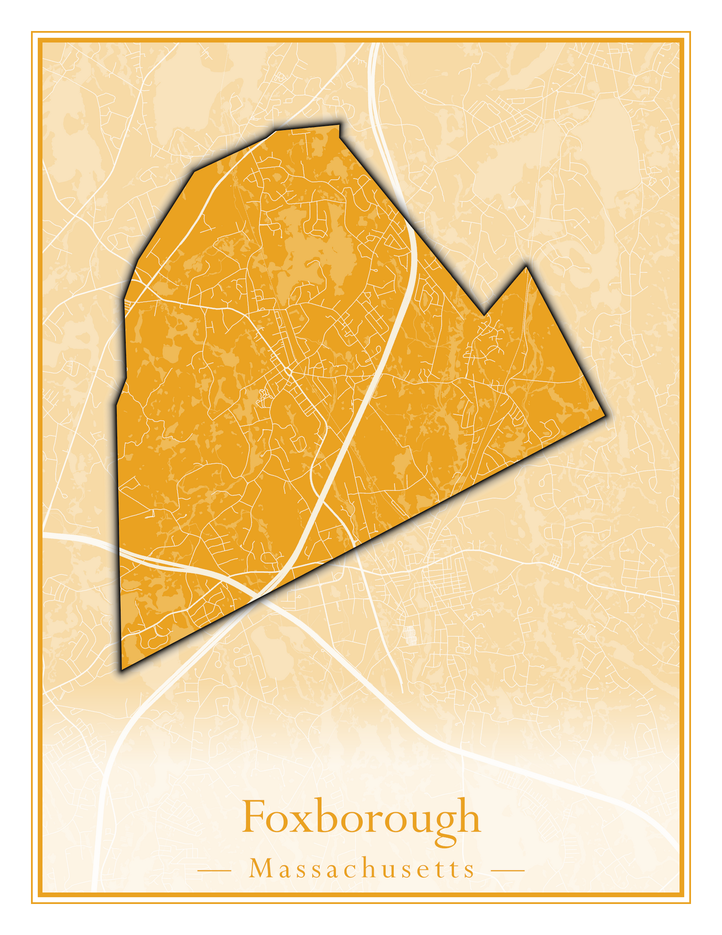 Massachusetts Towns - Street Map (Falmouth - Foxborough)