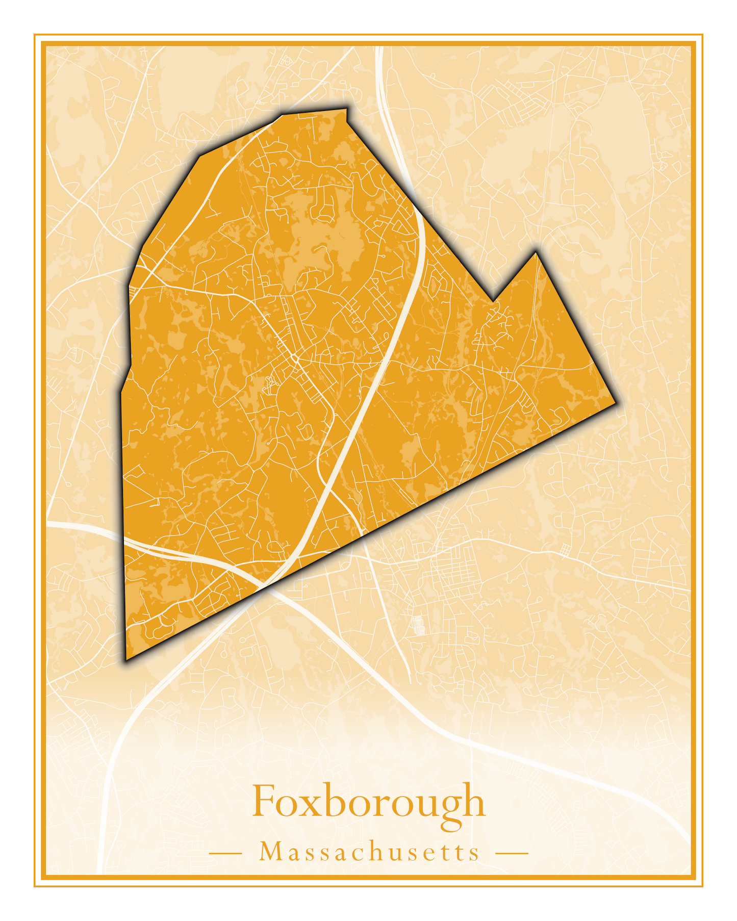 Massachusetts Towns - Street Map (Falmouth - Foxborough)