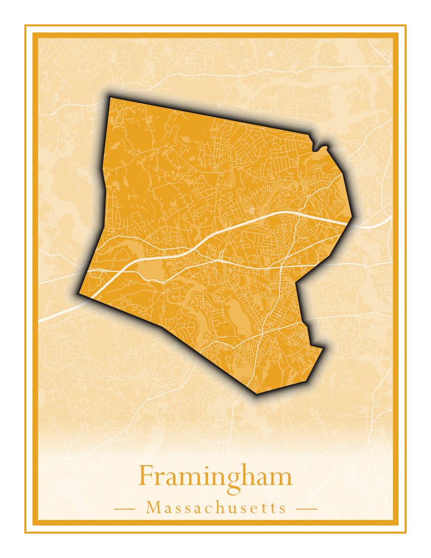 Massachusetts Towns - Street Map (Framingham - Gardner)