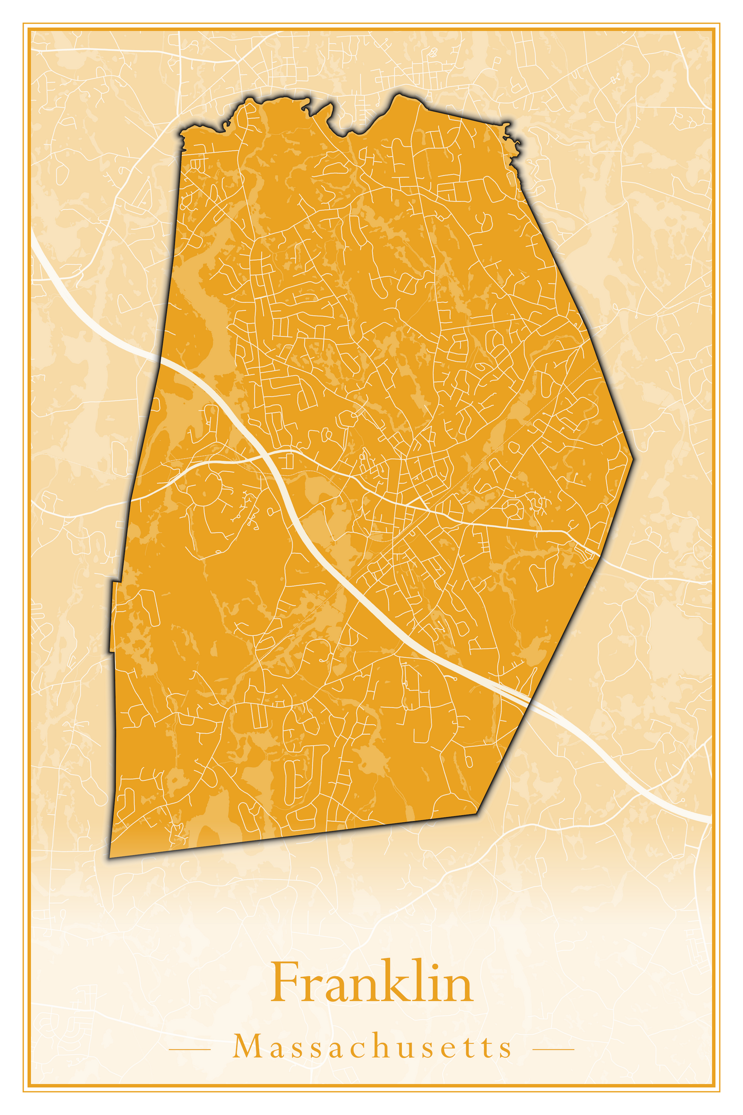 Massachusetts Towns - Street Map (Framingham - Gardner)